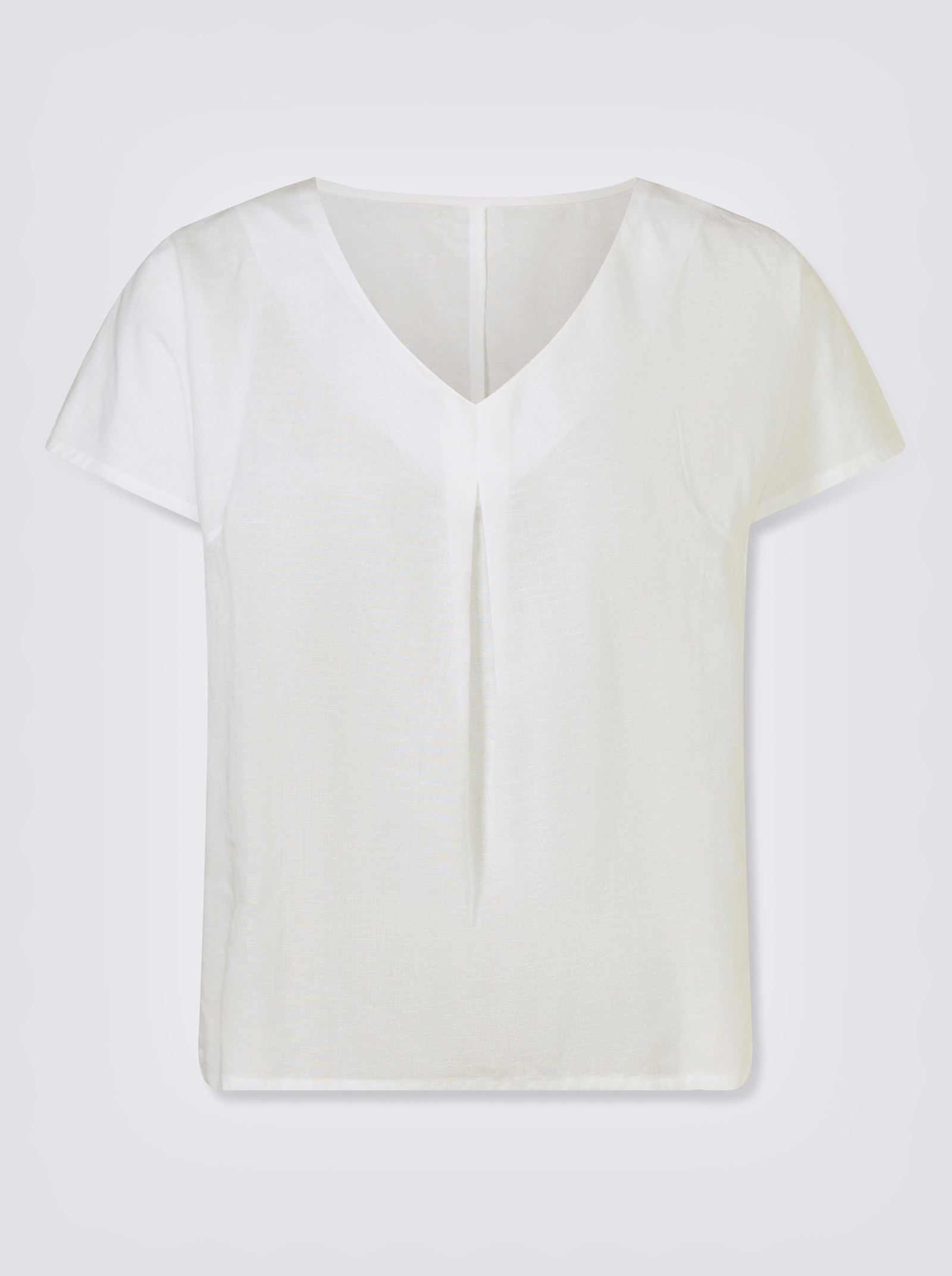 Schlupfbluse mit Falte vorne - weiss