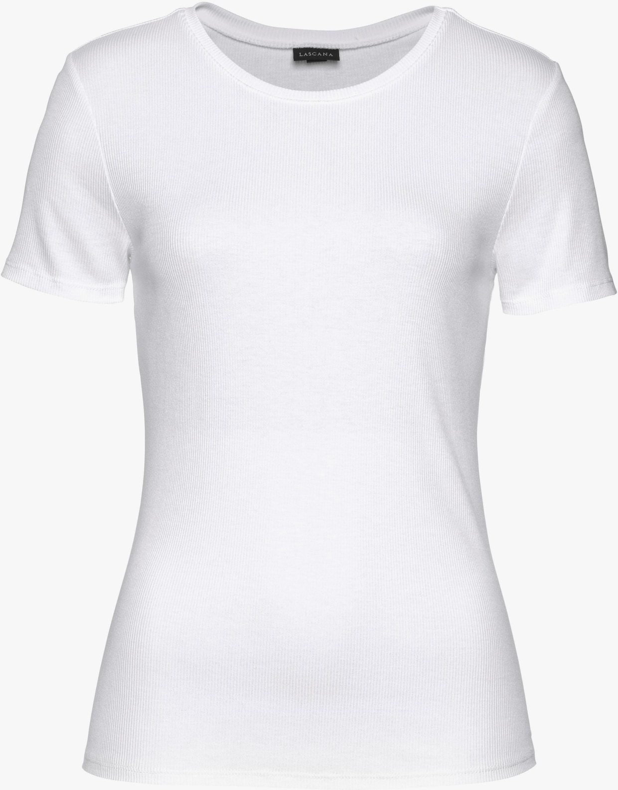 LASCANA T-shirt - wit, zwart