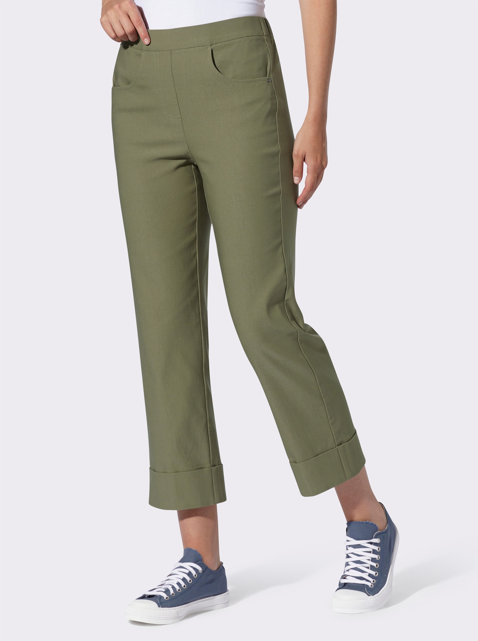 heine Schlupfhose mit Umschlag am Bein - khaki