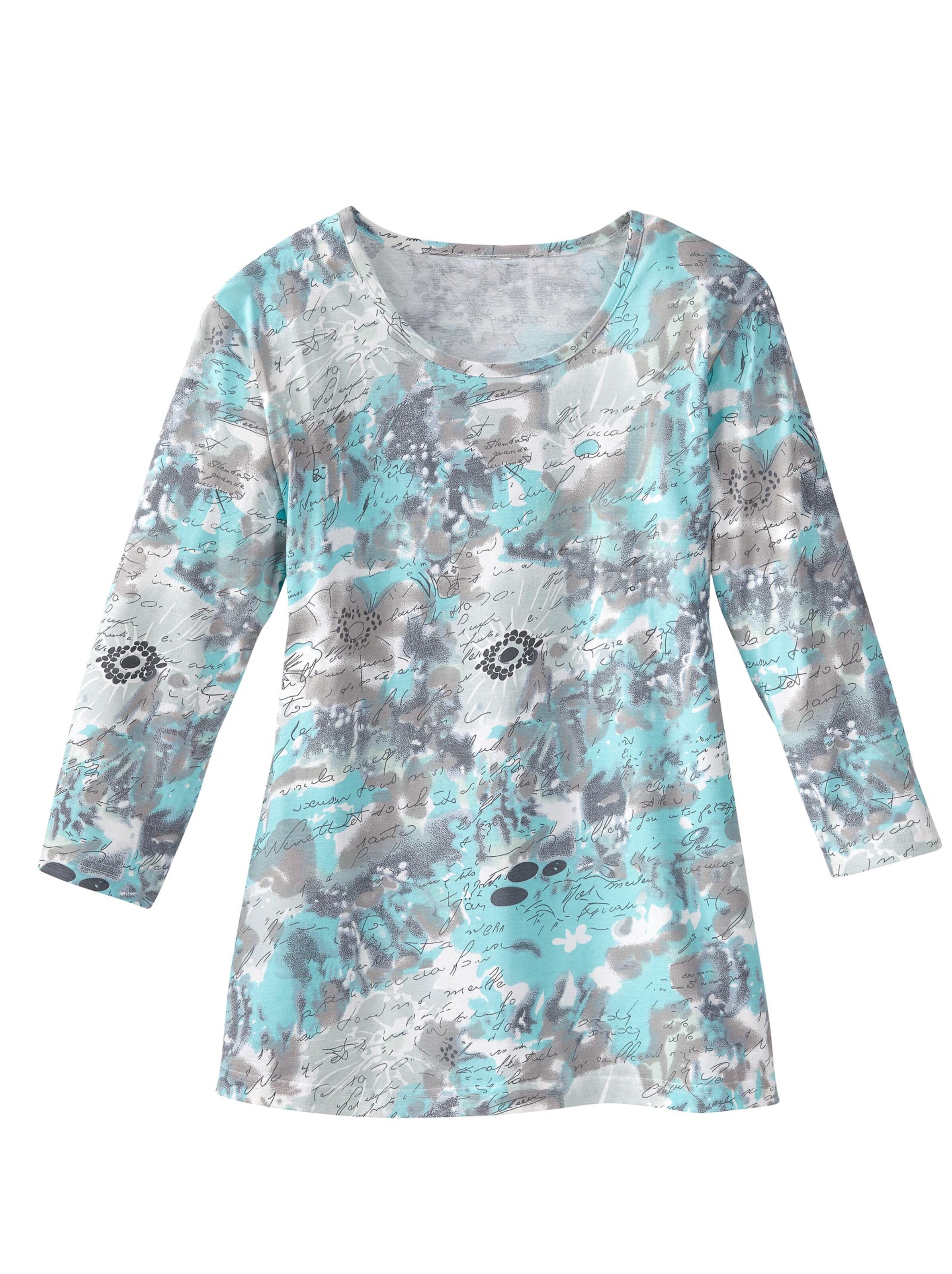 Shirt - türkis-gemustert