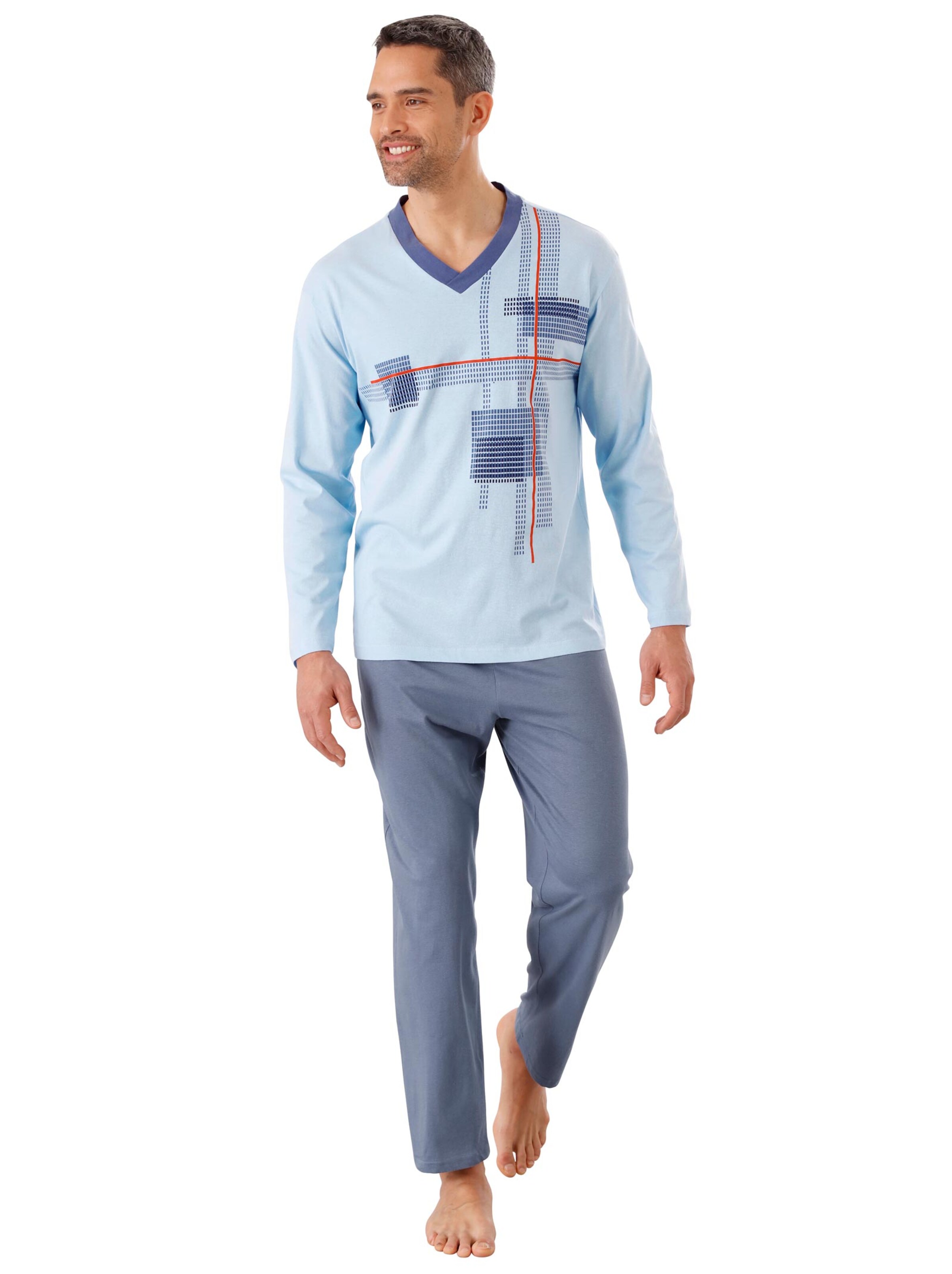 Schlafanzug - hellblau-marine