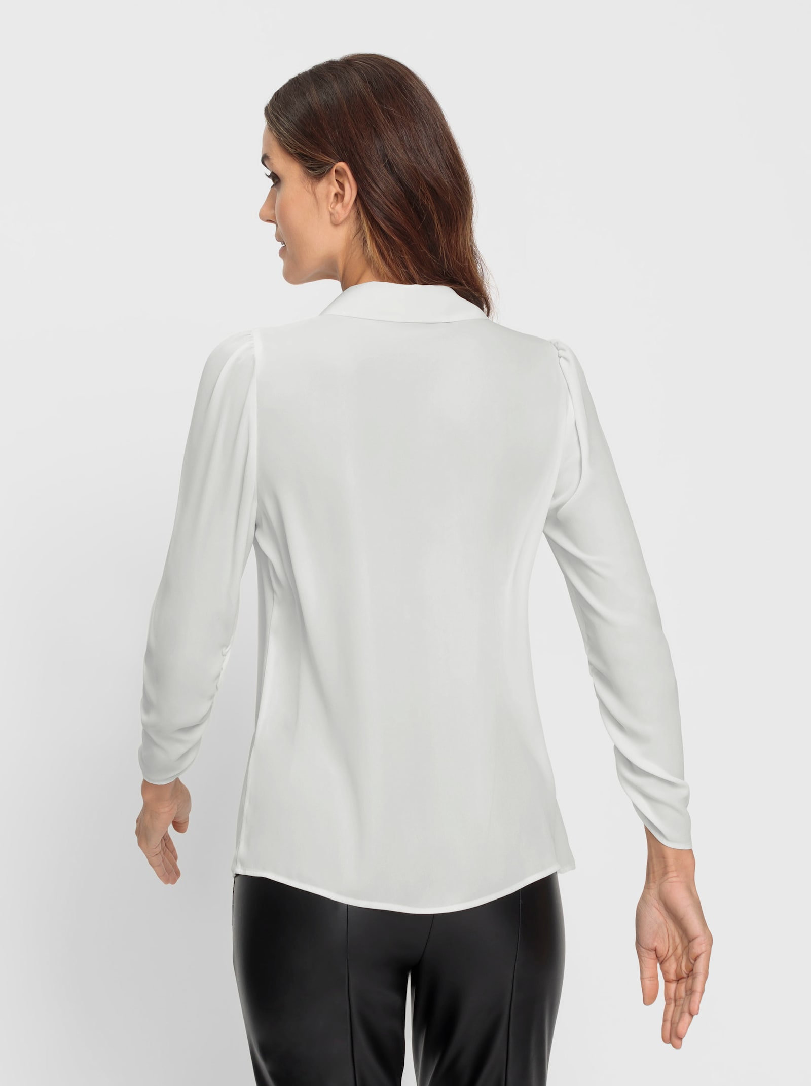 heine Crêpeblouse met rimpelingen - ecru