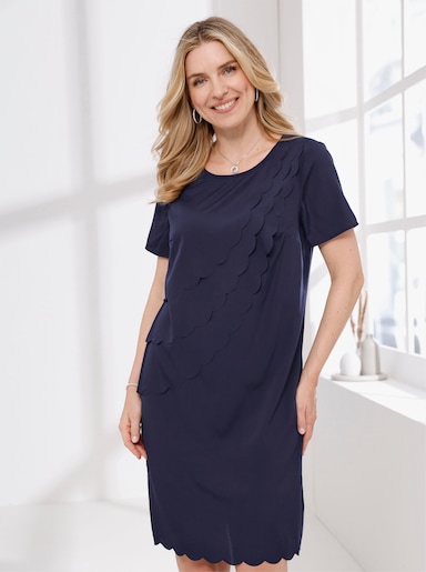 Stufenkleid mit Wellenkanten vorne - marine