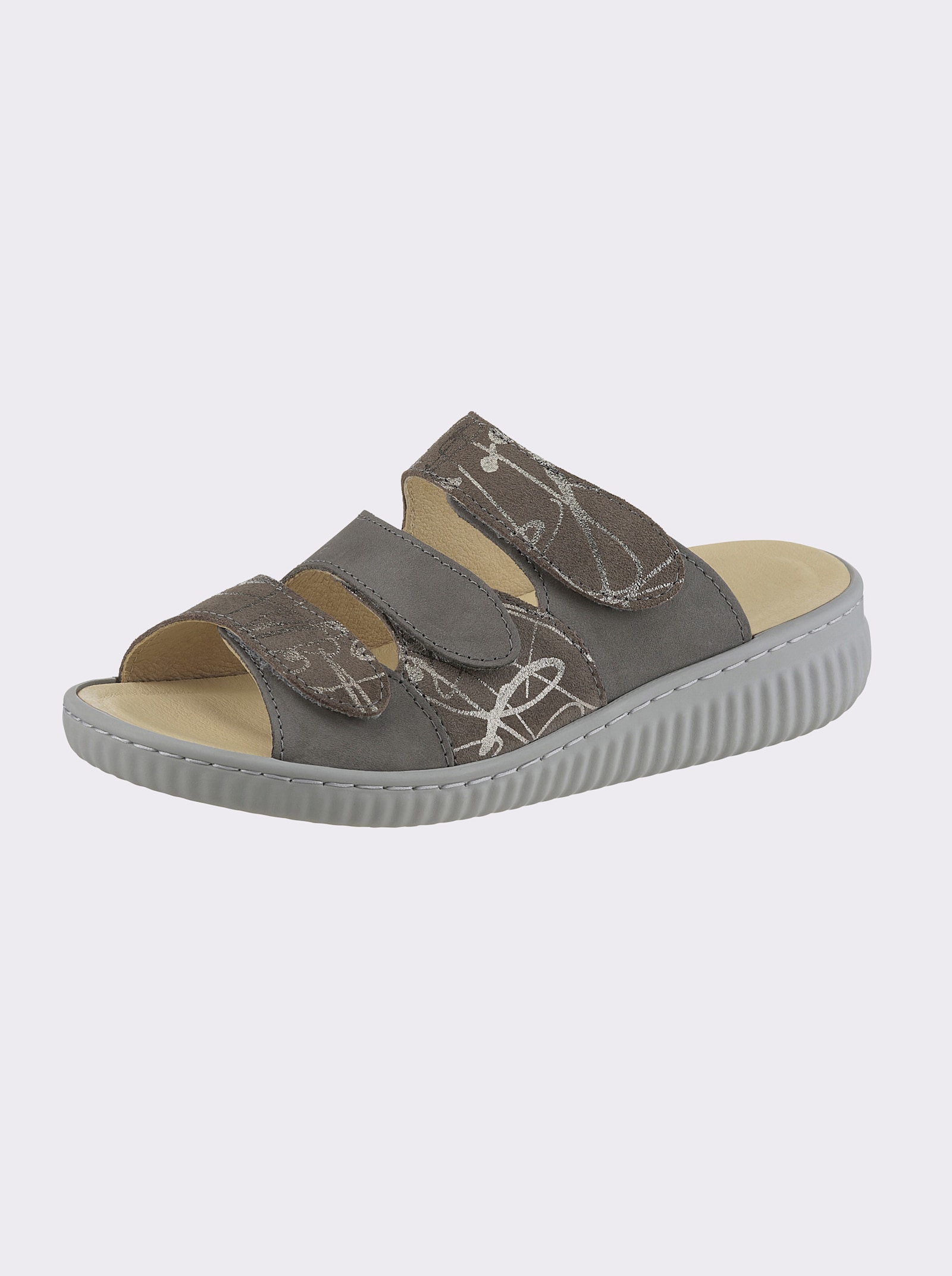 Belvida Pantolette in Leder-Vollausstattung - dunkeltaupe