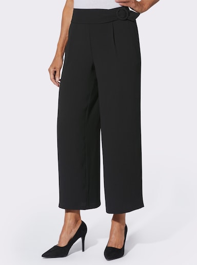 Culotte mit runder Zierschnalle - schwarz