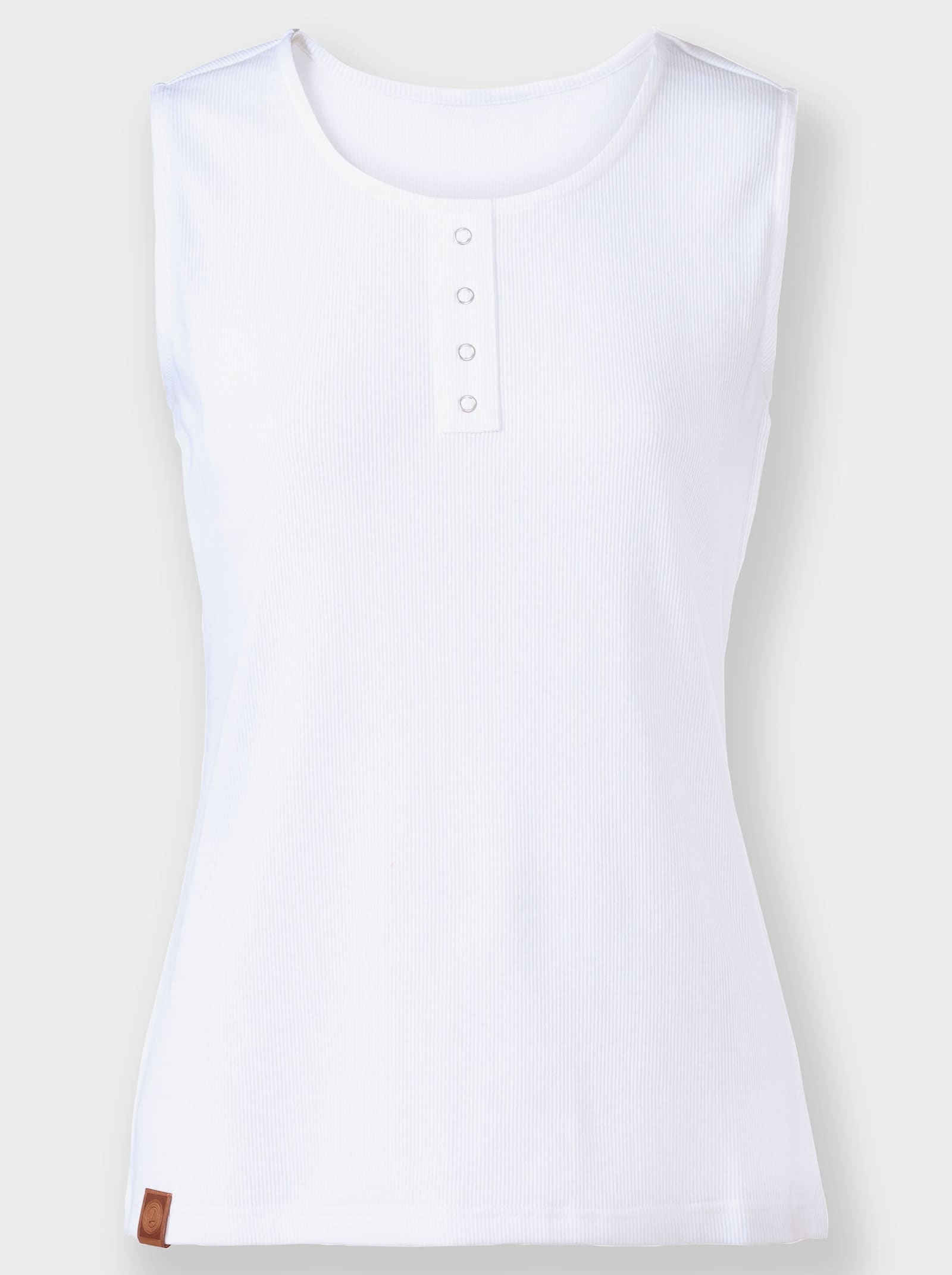 Shirttop in Ripp-Optik - weiß