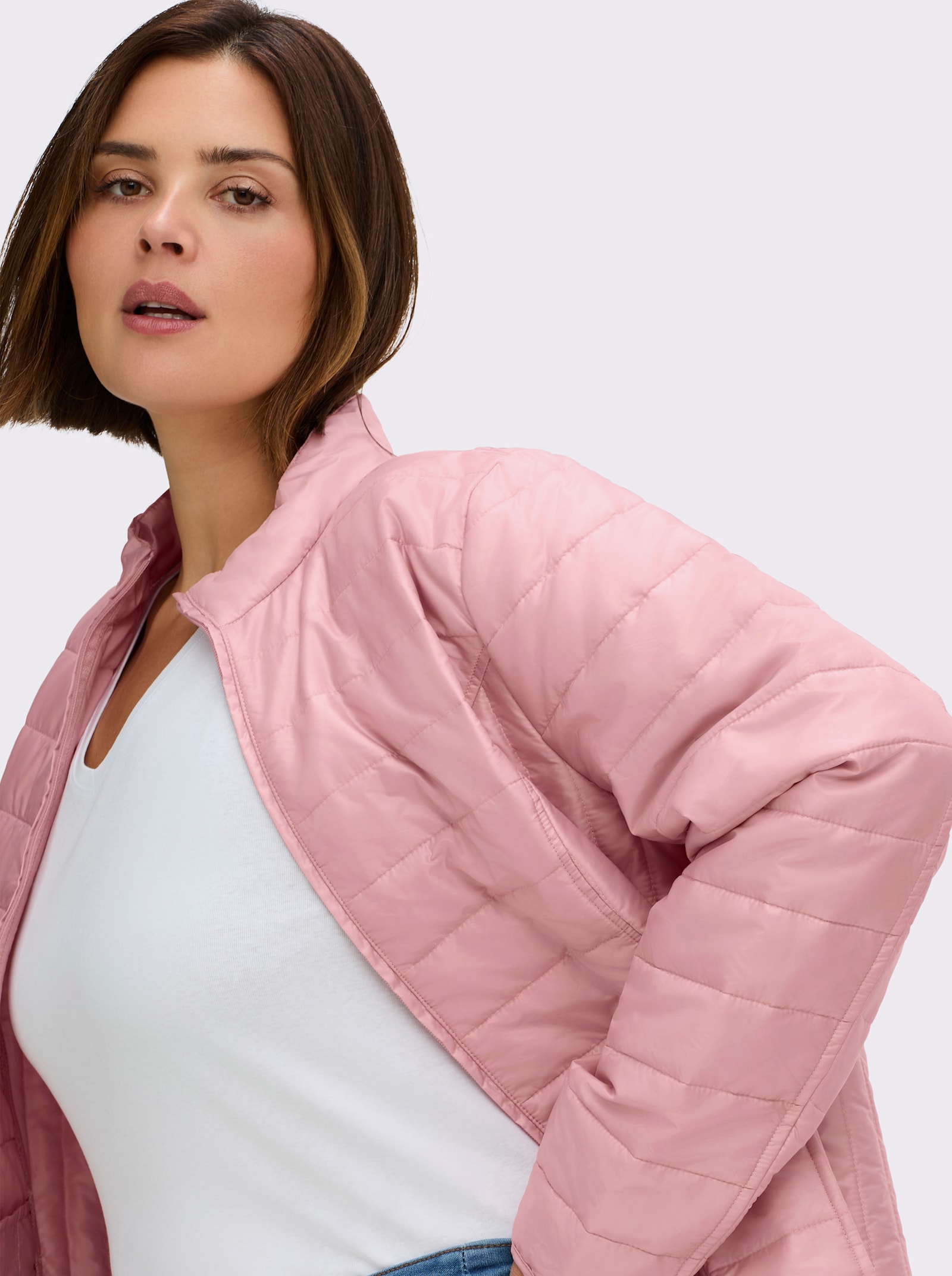 Steppjacke leicht wattiert - rosenquarz