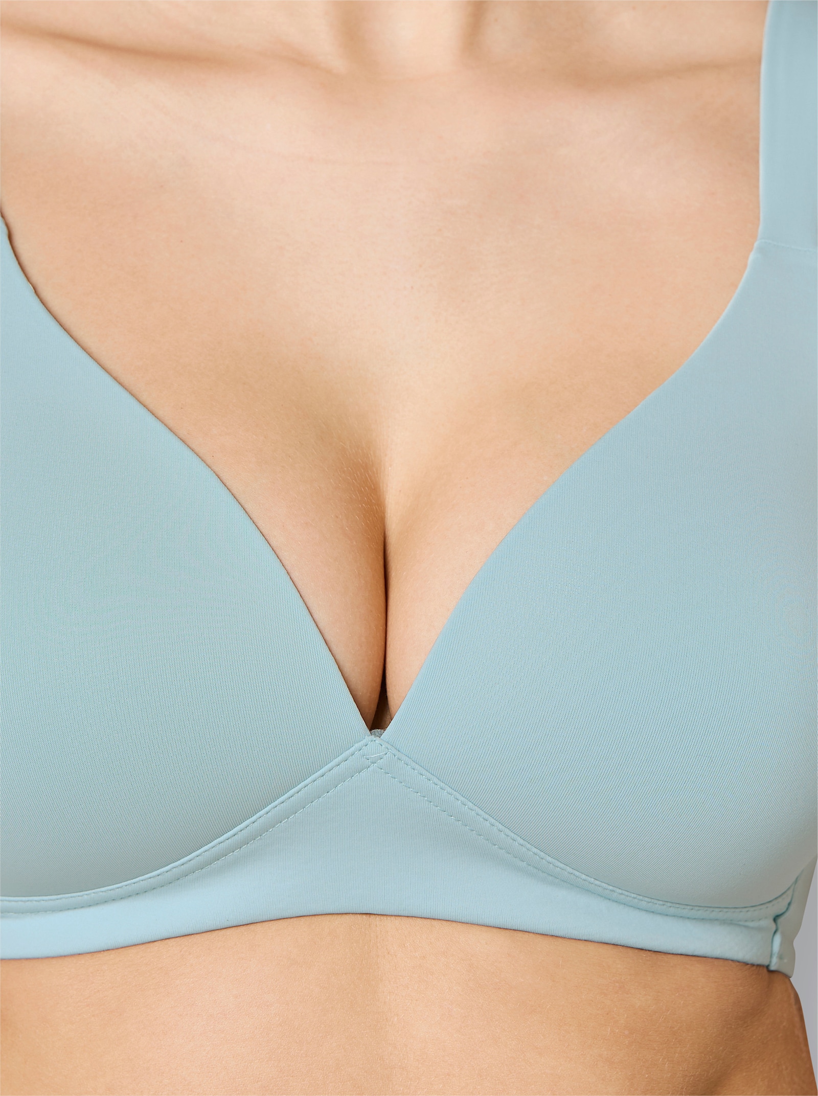 Naturana BH ohne Bügel mit nahtlosen Entlastungsträgern - eisblau