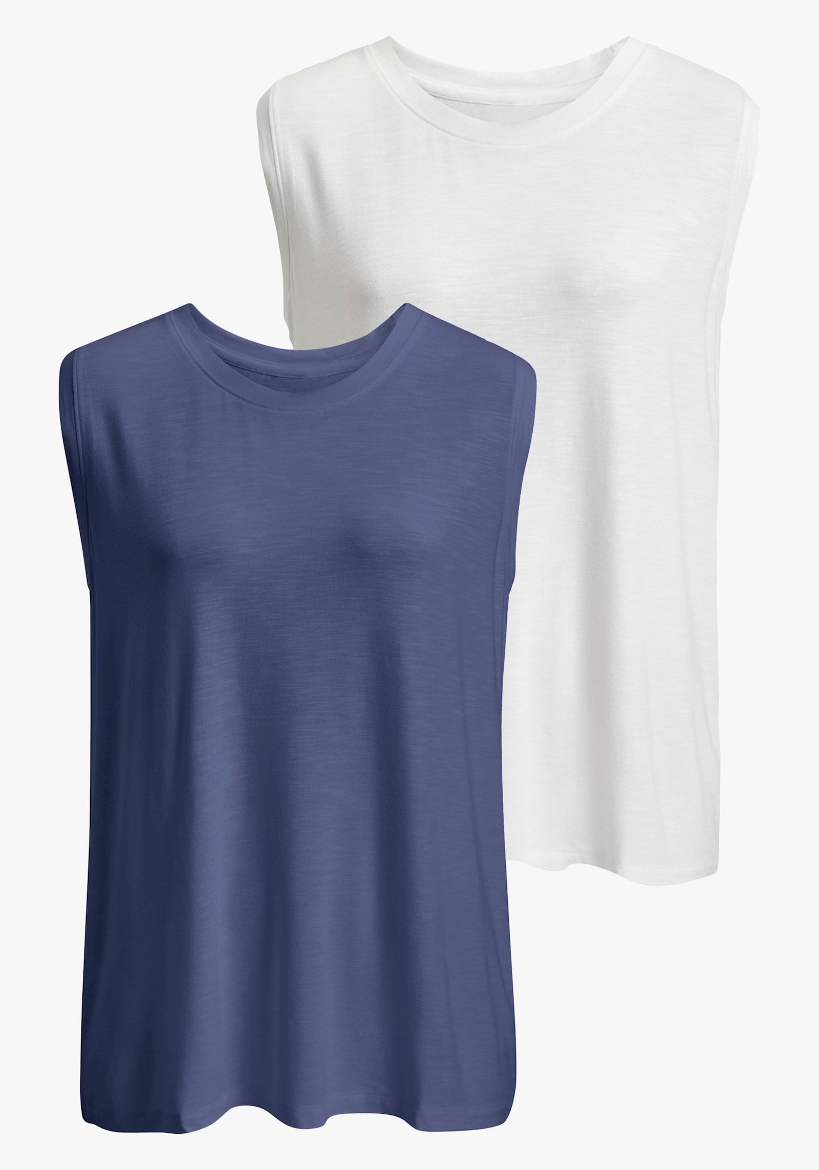 Beachtime Shirttop - weiss + indigo