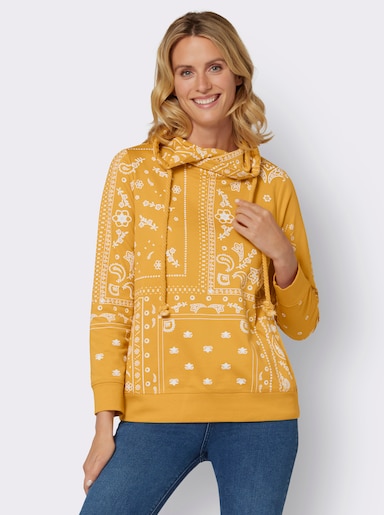 Sweatshirt - ocker-ecru-bedruckt