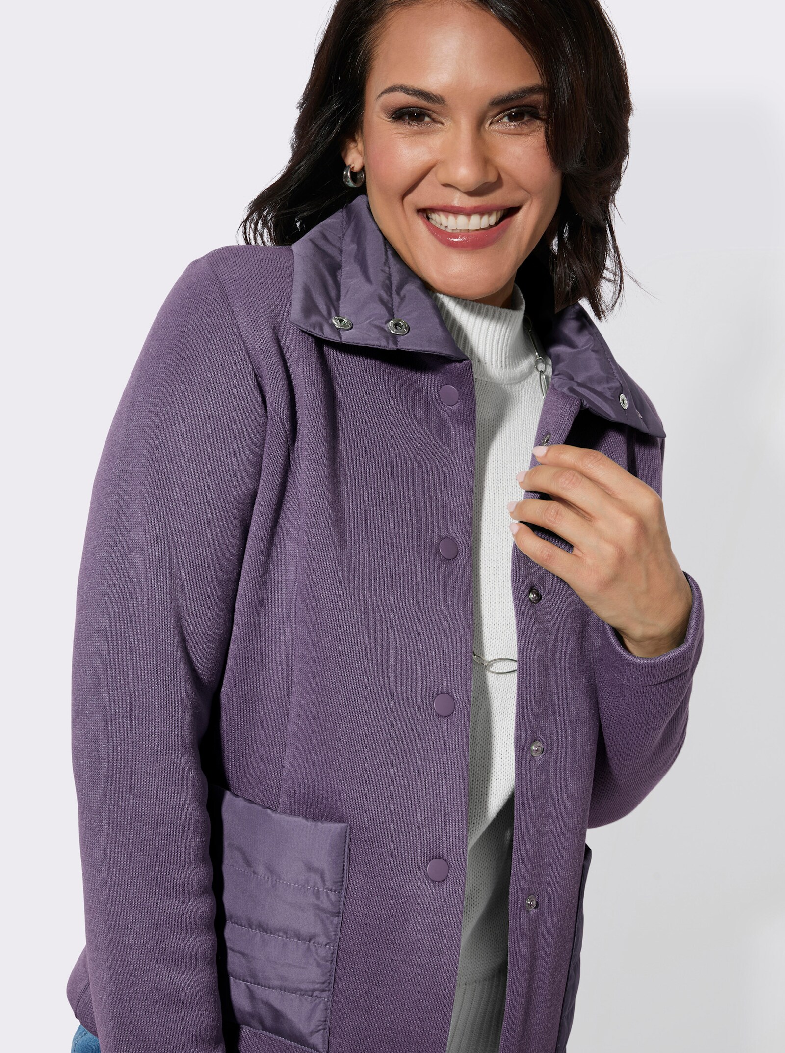 Fleecejacke mit Druckknöpfen - feige