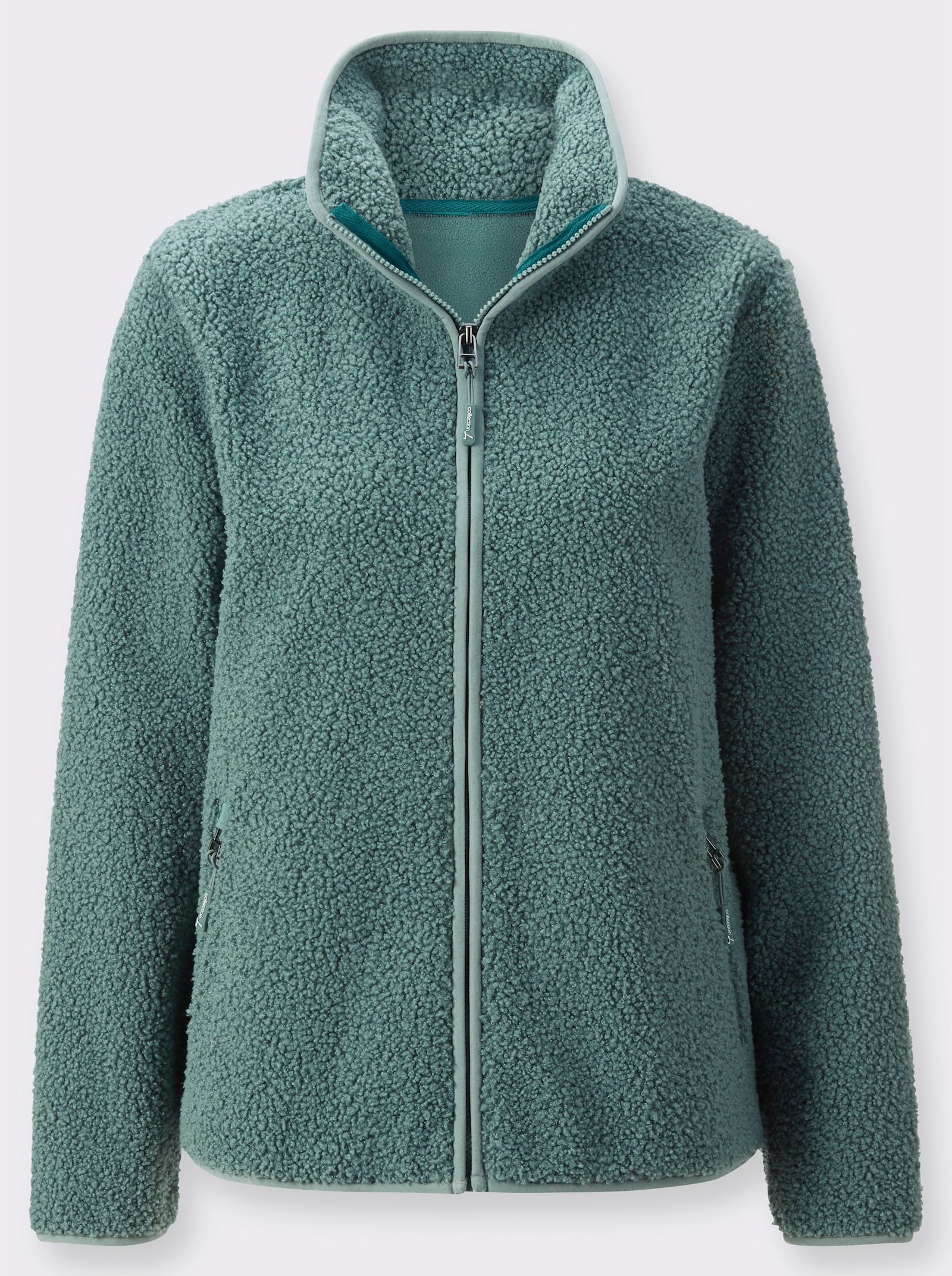 Fleecejack met ritszakken - jade
