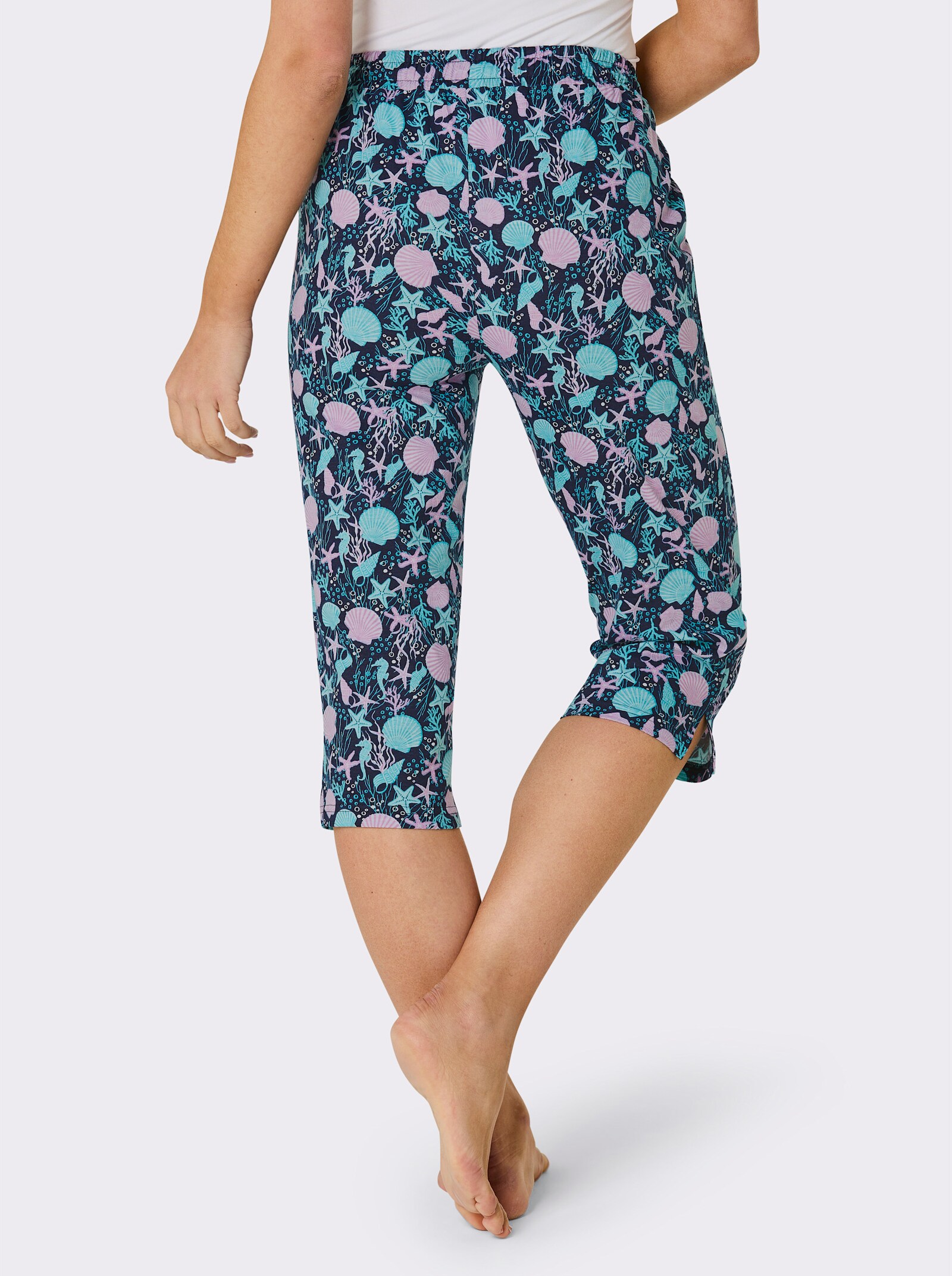 feel good Strandhose - marine-bedruckt + weiss-bedruckt