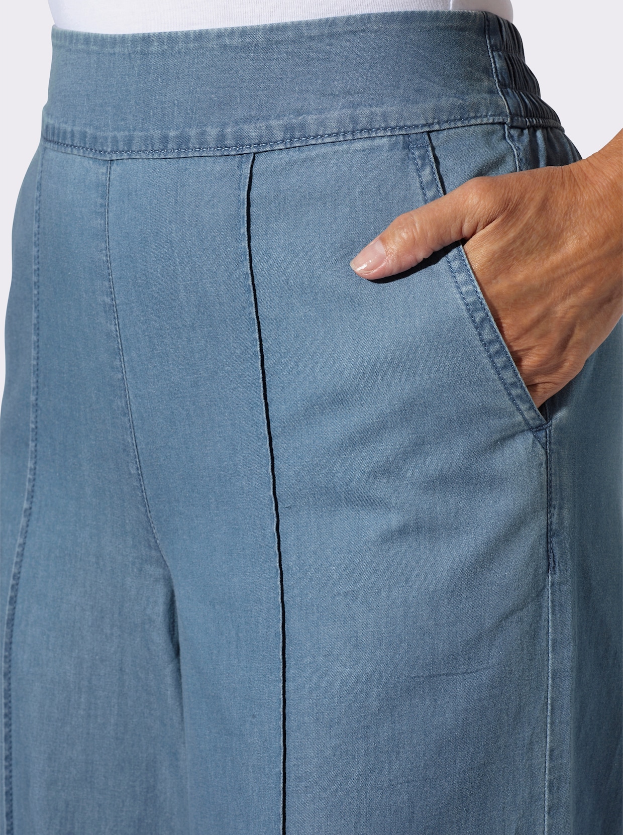 High-waist-Jeans - blue-bleached