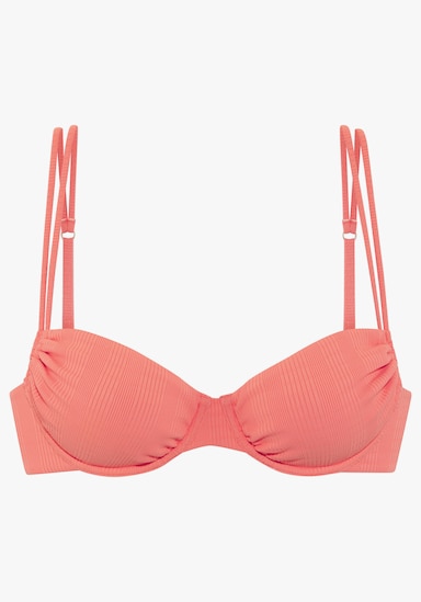 Bandeaubikinitop met beugel - apricot