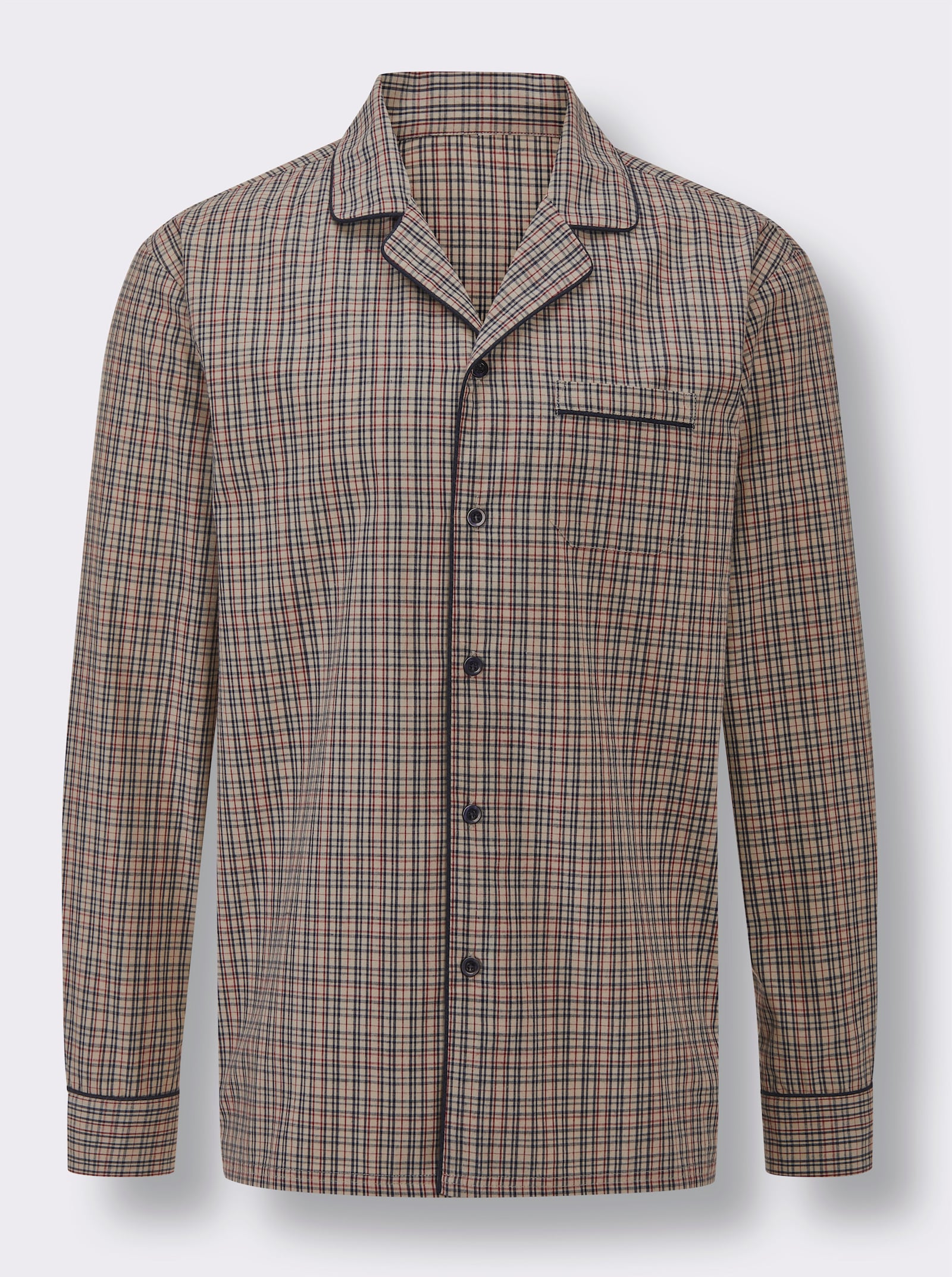 KINGsCLUB Pyjama - beige-marine-kariert