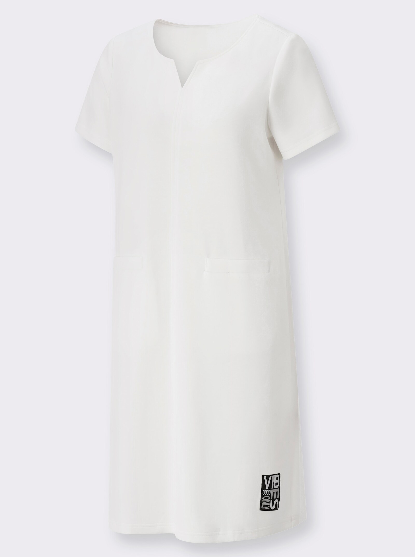 Sweatkleid mit Taschen - ecru
