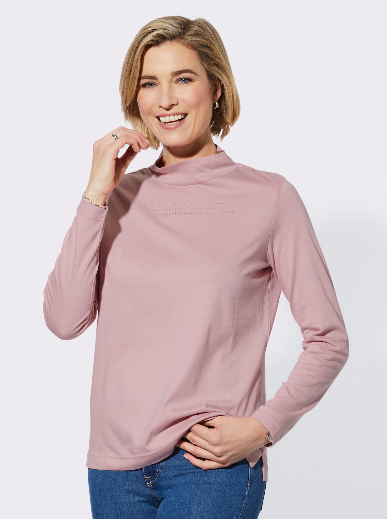 Shirt met opstaande kraag - hortensia