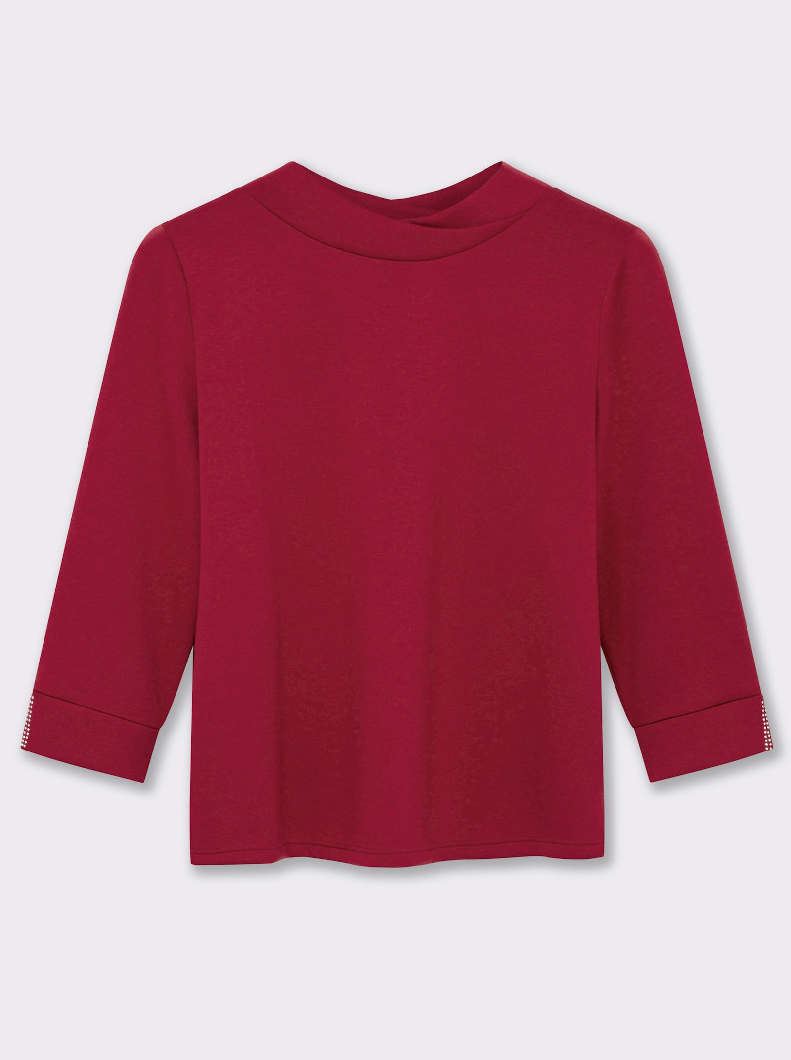 sheego Sweatshirt mit Glitzerdetails - kirsche