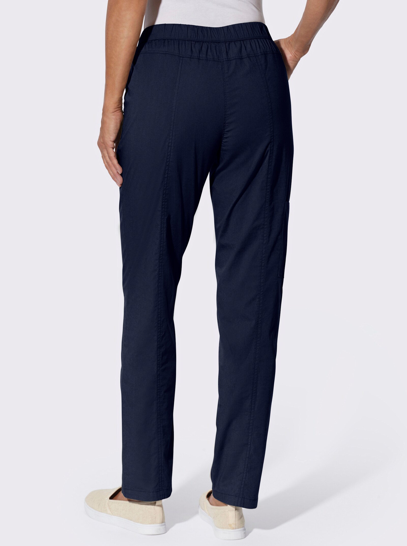 Schlupfhose mit aufgesetzter Tasche am Bein - marine