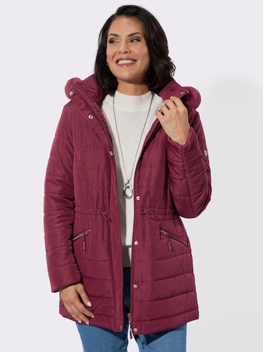 Steppjacke mit verdecktem Reißverschluss - bordeaux