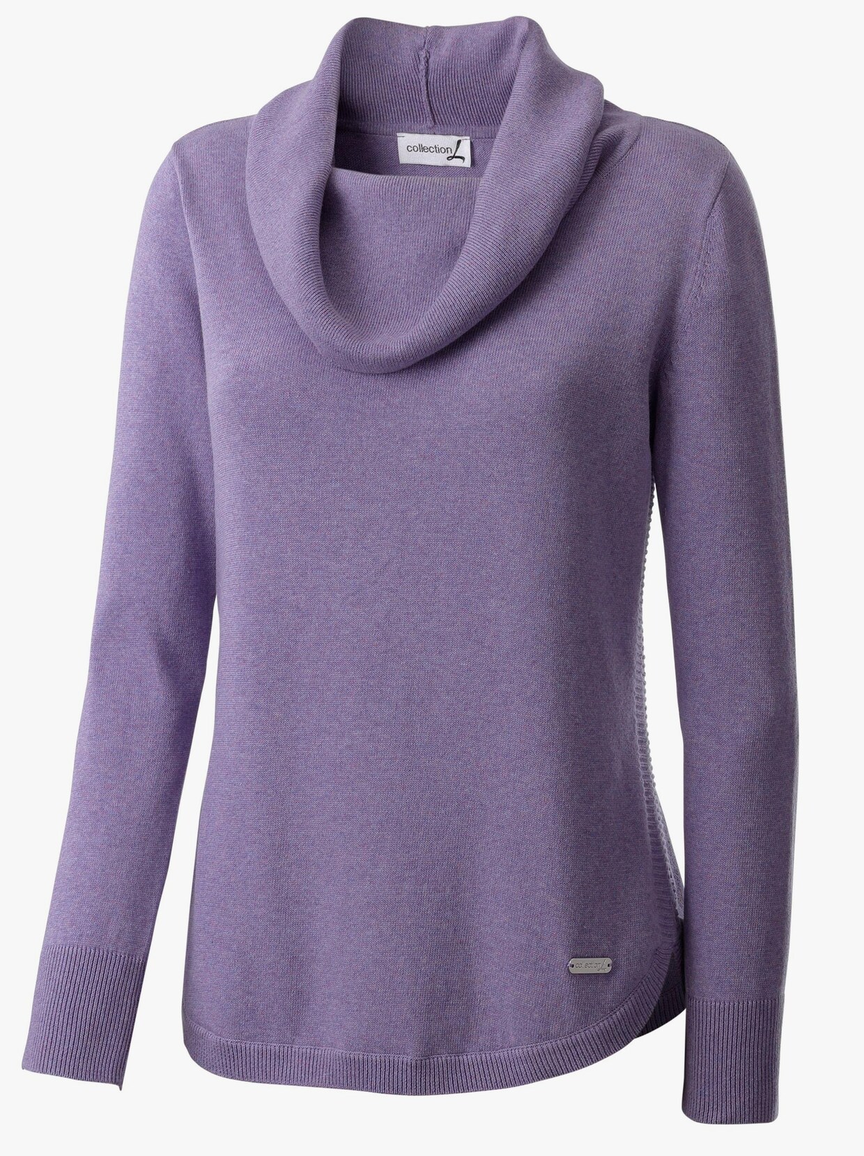 Rollkragenpullover - lavendel-meliert