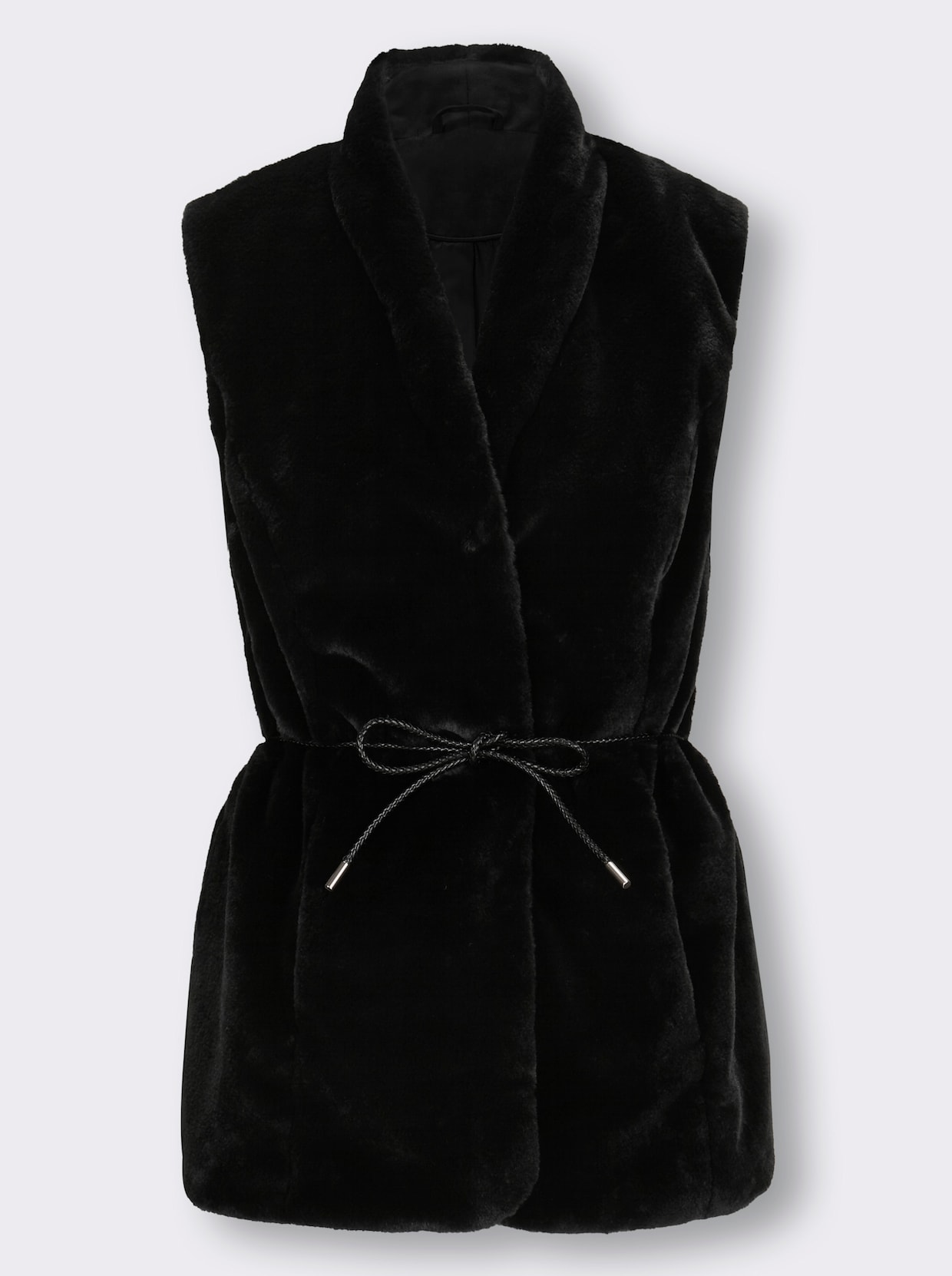 heine Gilet van imitatiebont - zwart