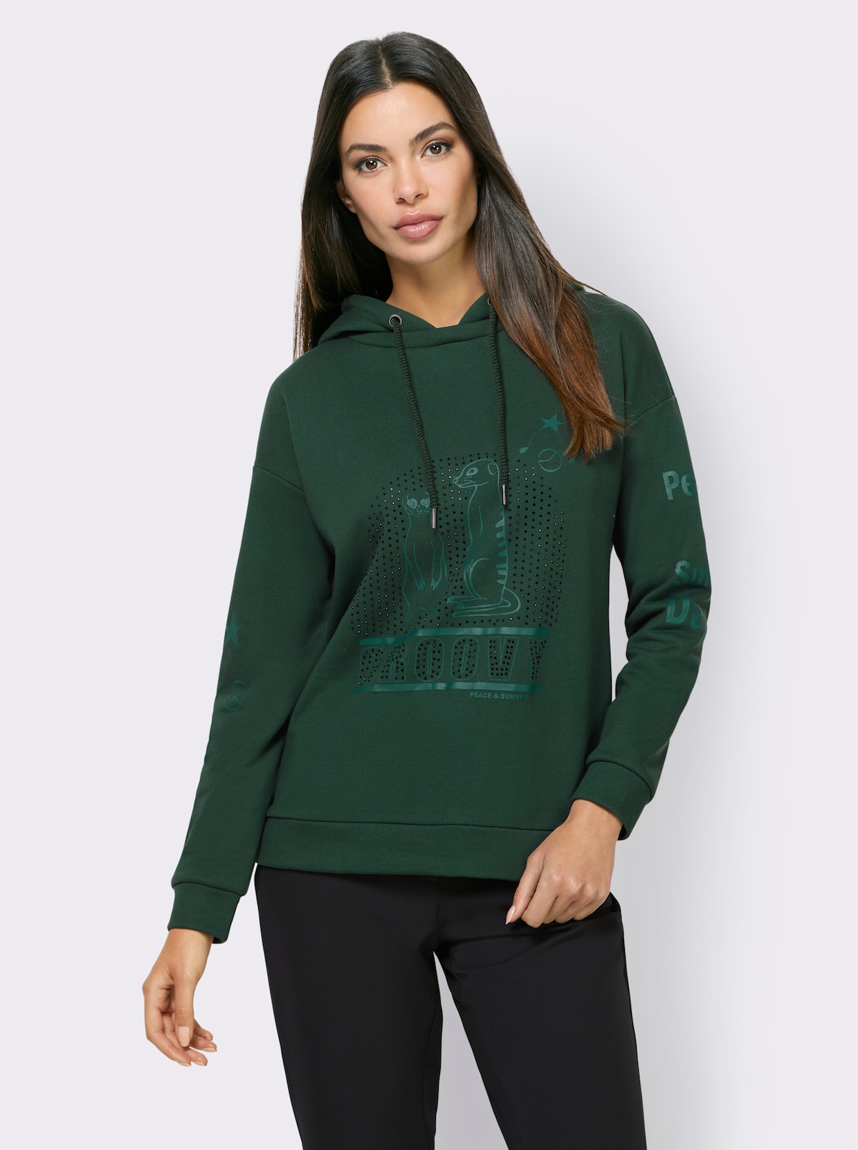 heine Sweatshirt met capuchon - mos