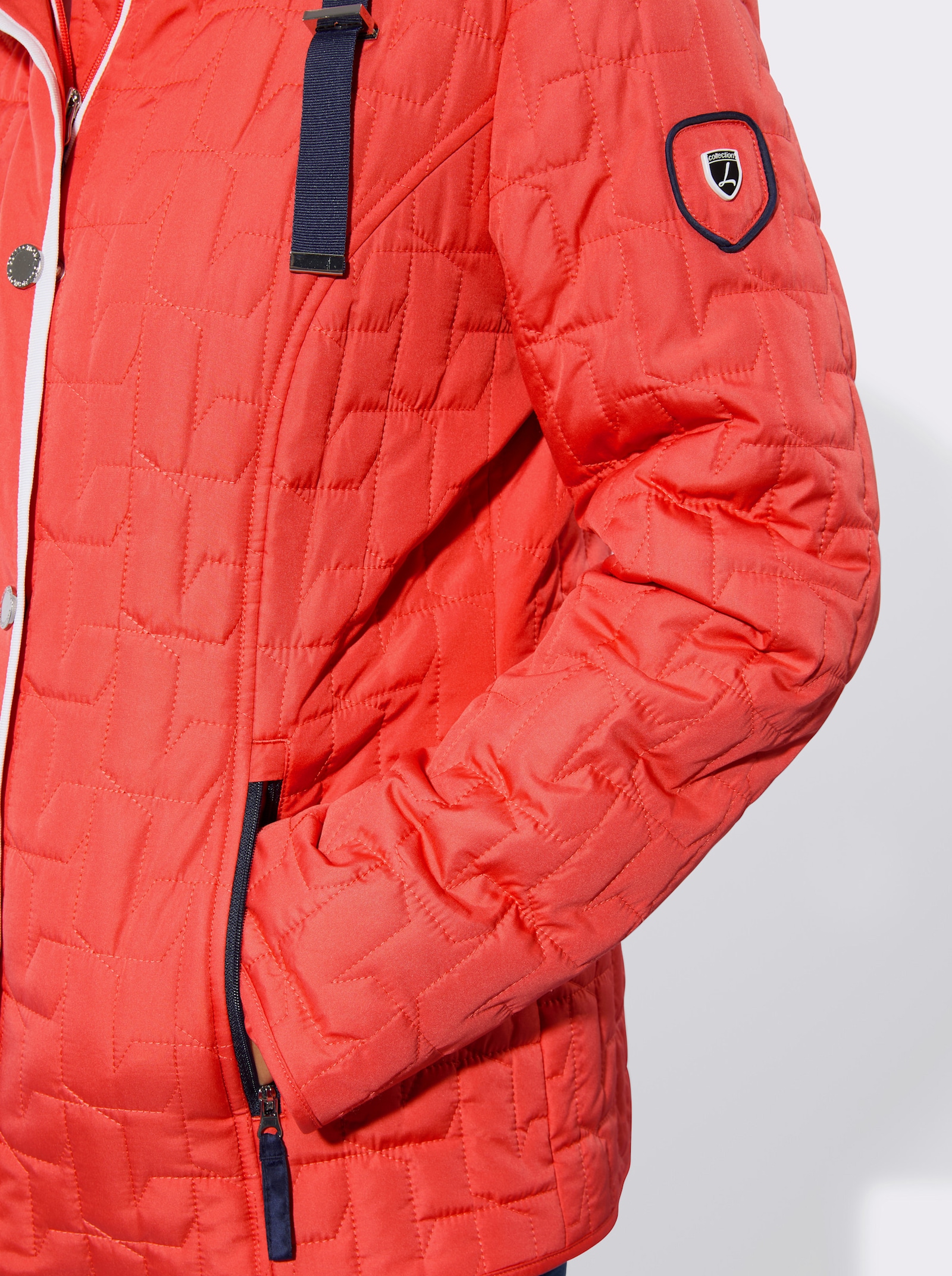 Steppjacke mit Reißverschluss-Taschen - grapefruit