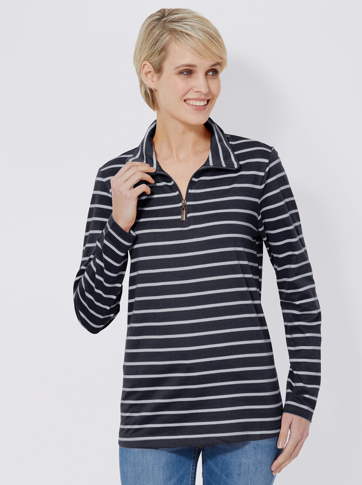 Streifenshirt - marine-gestreift