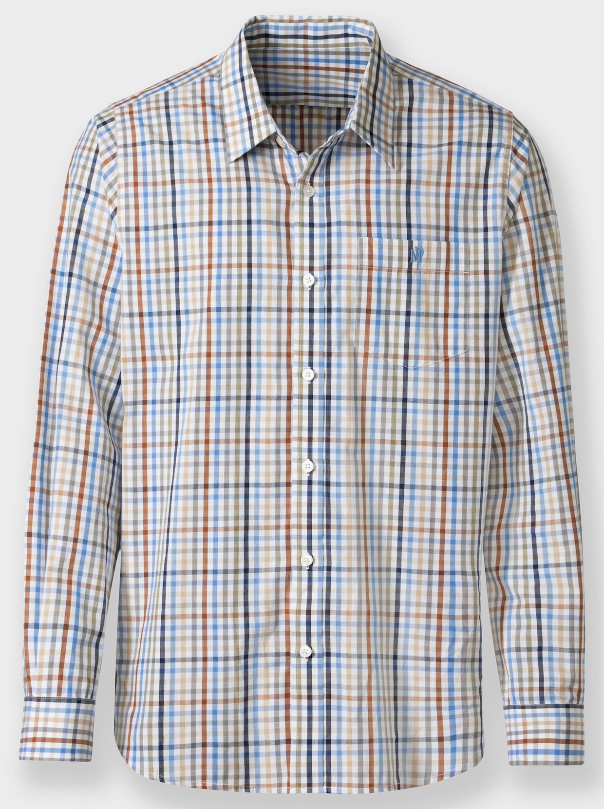 Marco Donati Hemd met lange mouwen - hemelsblauw/wit geruit