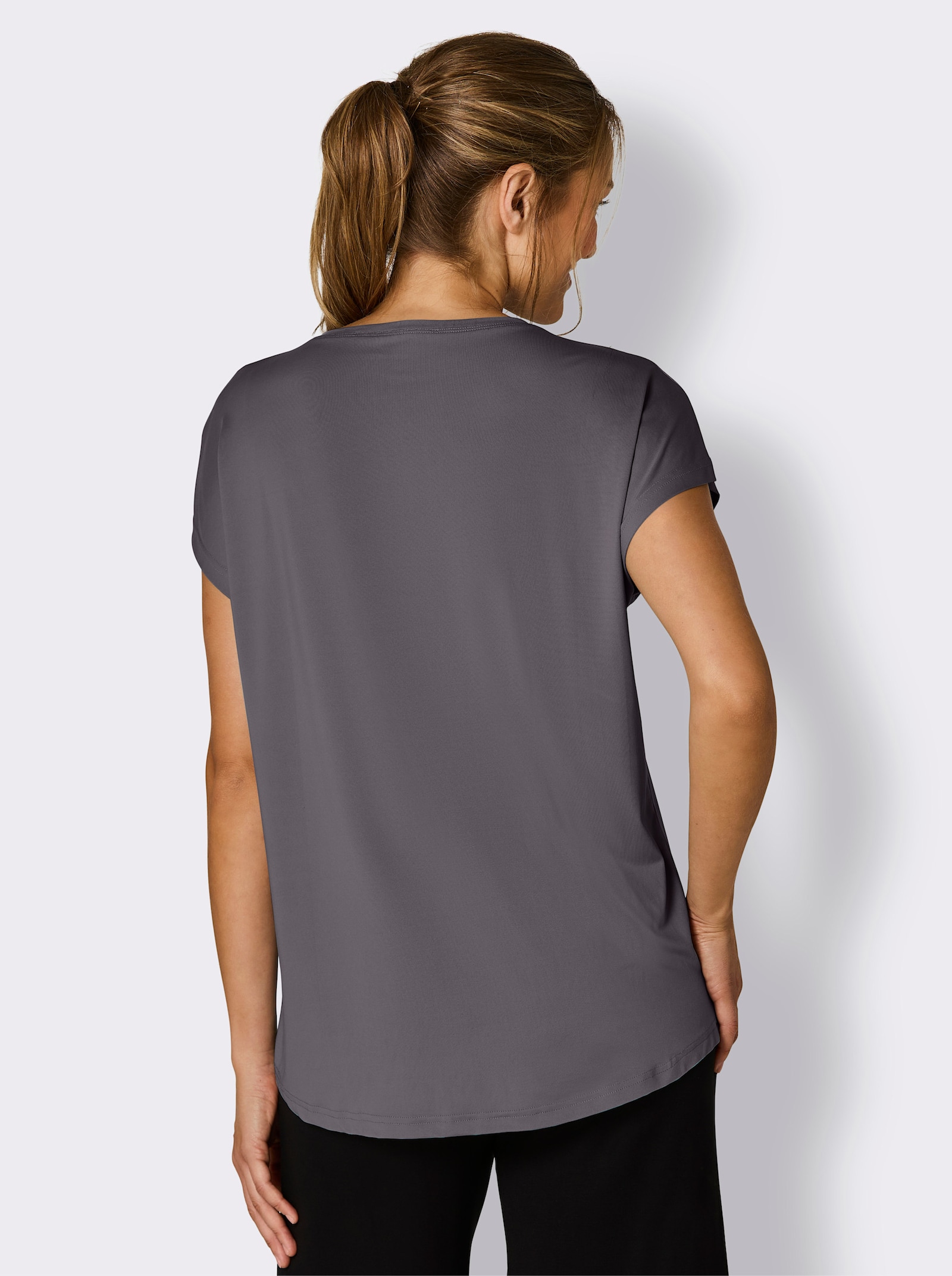 Catamaran Sports Funktionsshirt mit hinten längerem Saum - anthrazit