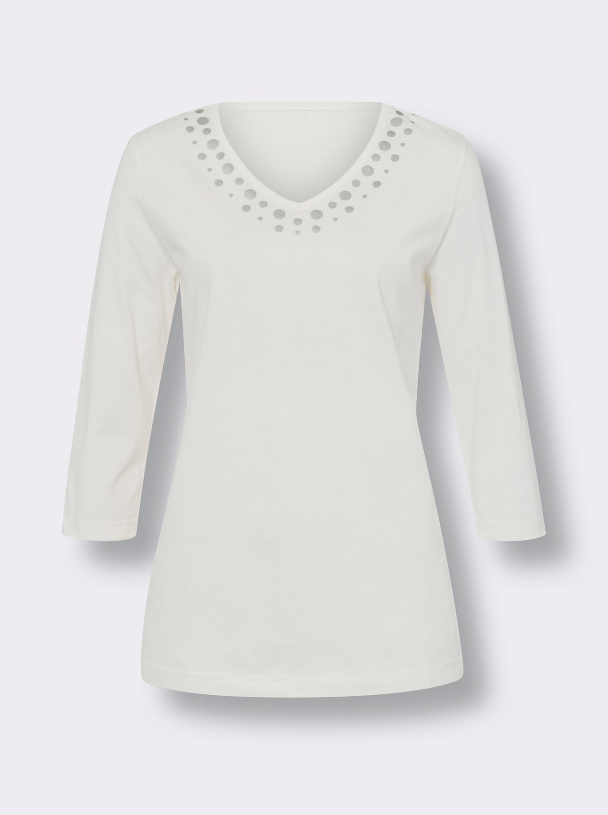 Shirt met 3/4-mouw - ecru