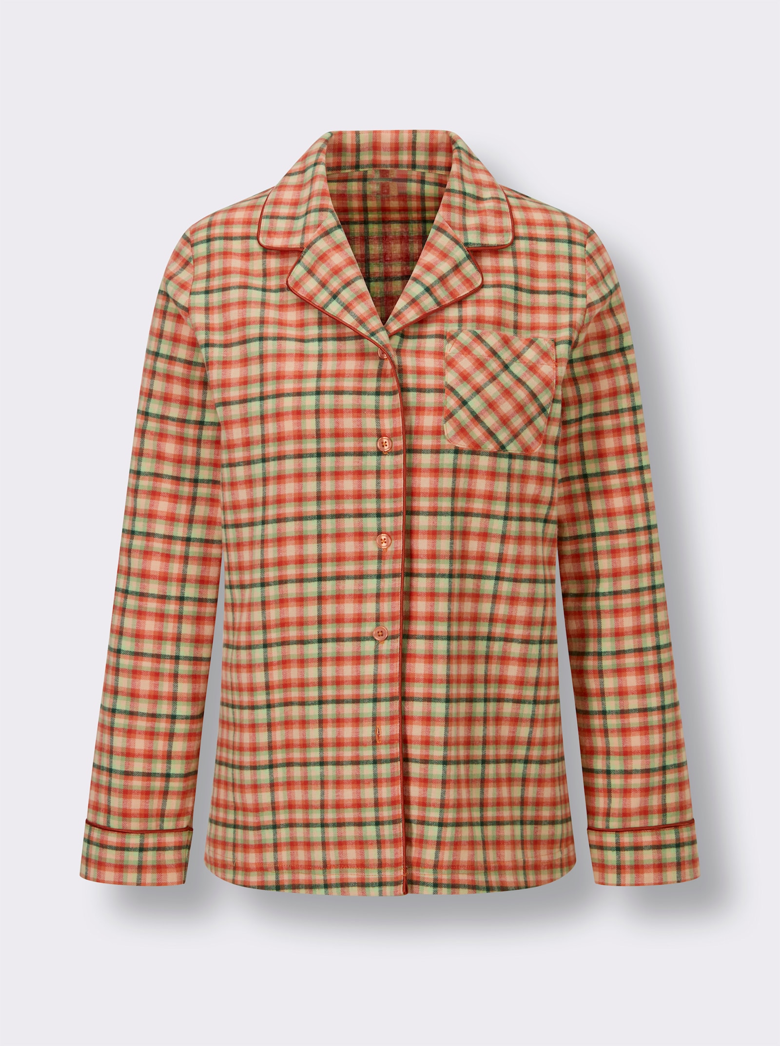 wäschepur Pyjama - papaya-eucalyptus-kariert