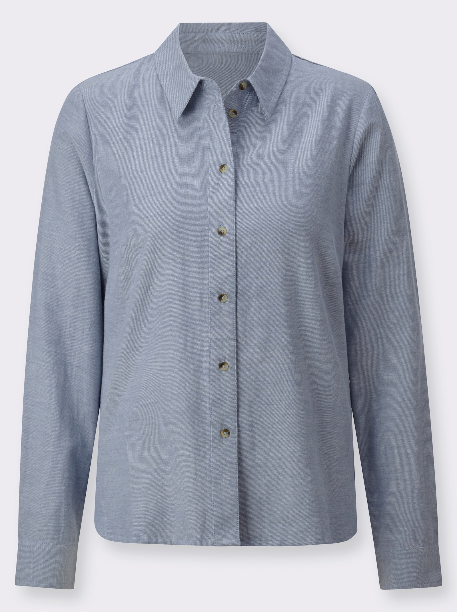 Košeľová blúzka, bavlna - Modrosivá-melírovaná