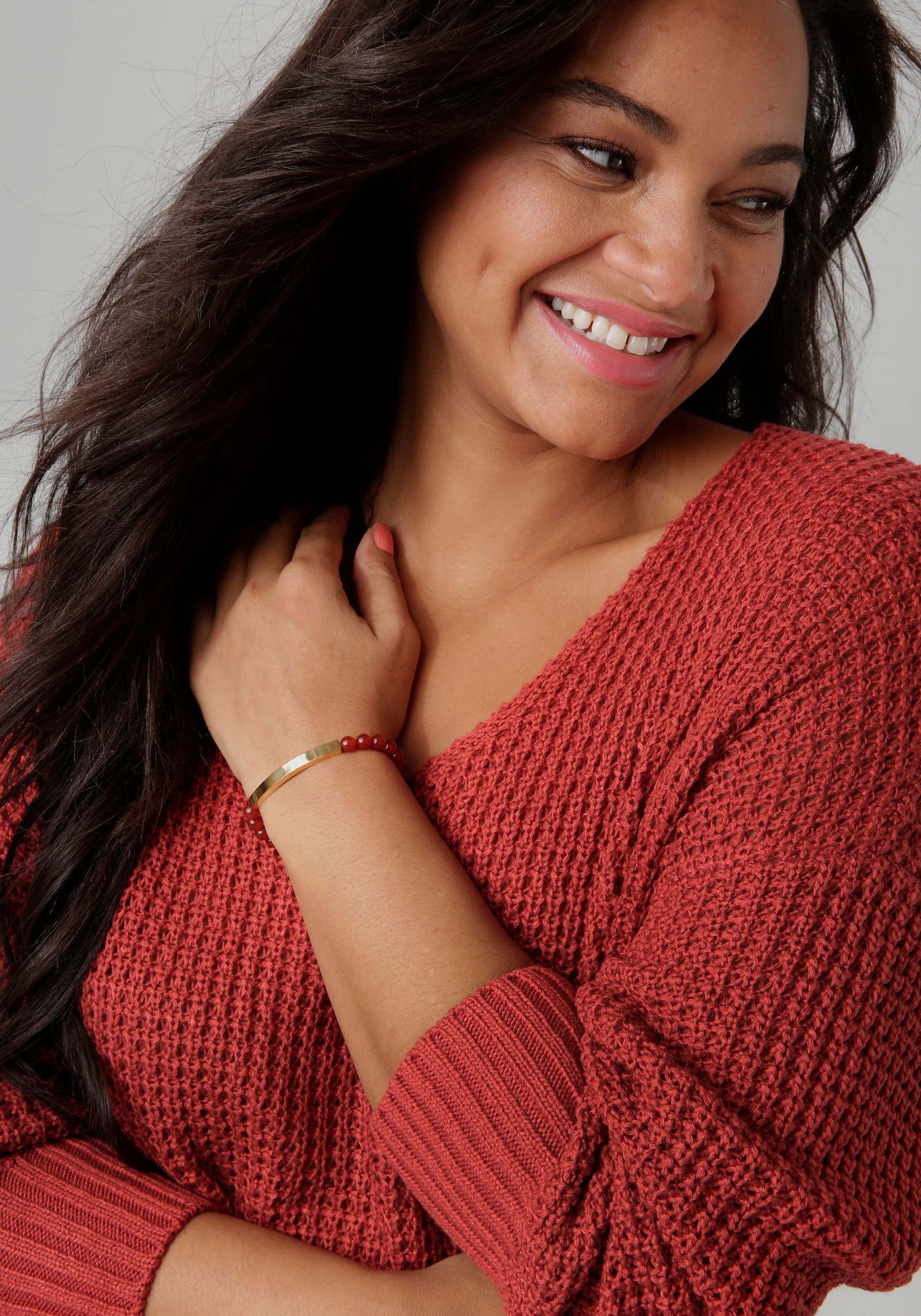 Aniston PLUS Strickpullover - rostrot