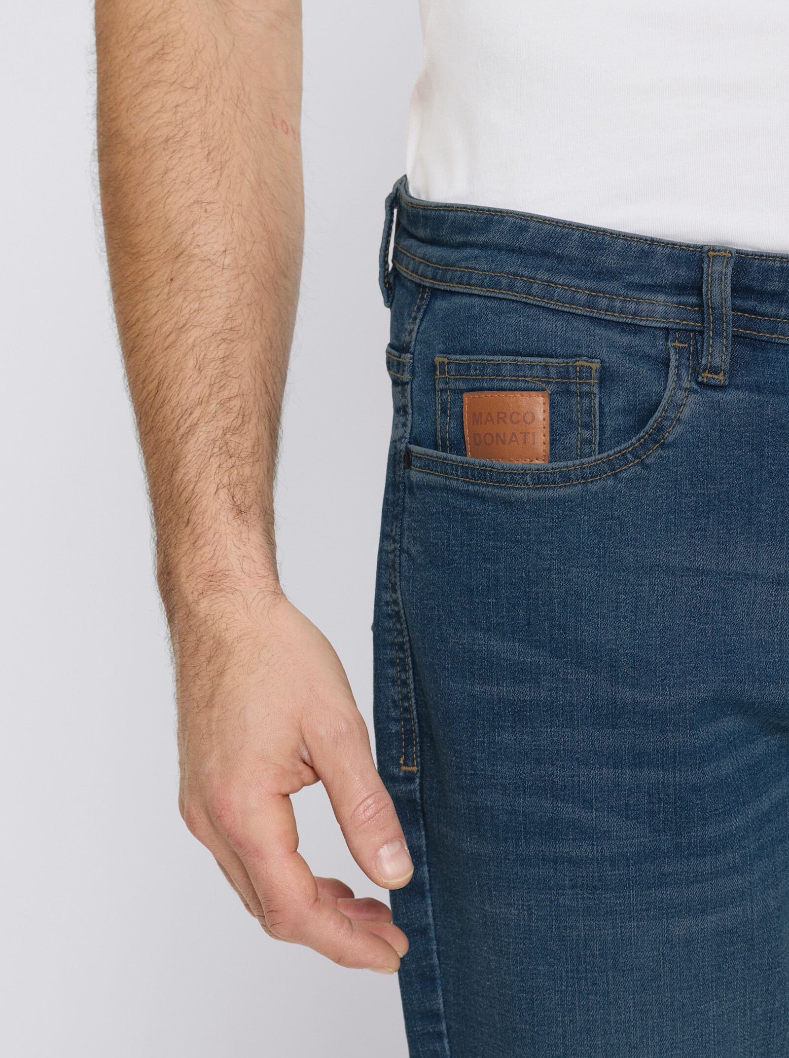 Marco Donati 5-Pocket-Jeans mit kontrastfarbenen Nähten - dark blue denim