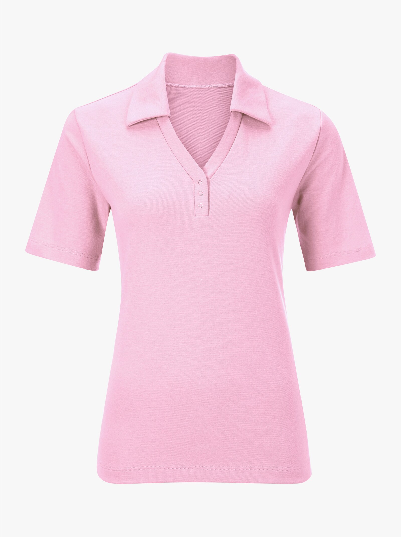 Poloshirt mit Druckknopf-Leiste - rosé