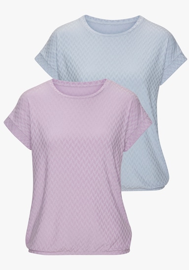 Vivance Kurzarmshirt - eisblau, lila