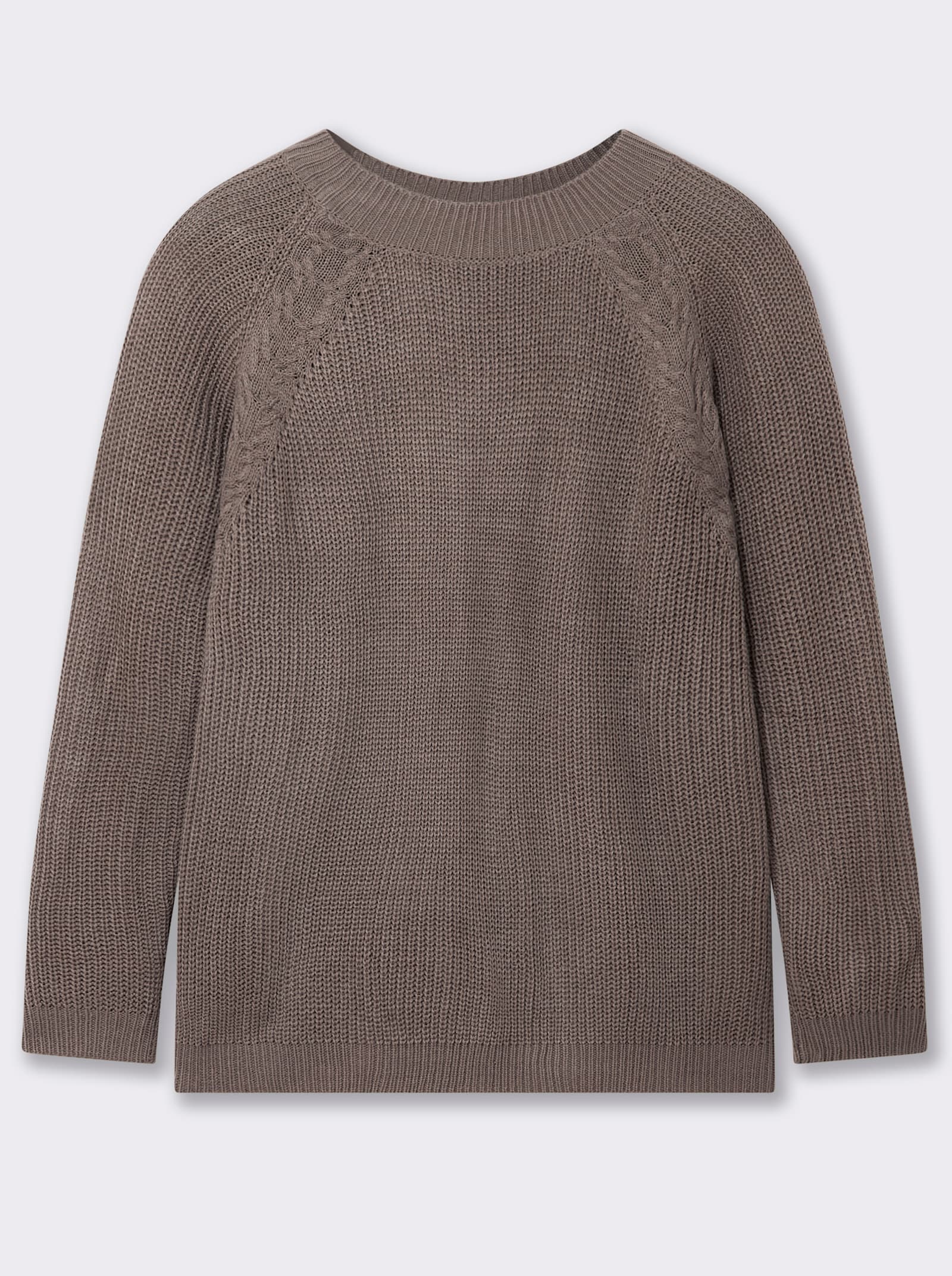 Stehkragenpullover mit Raglan-Ärmeln - taupe