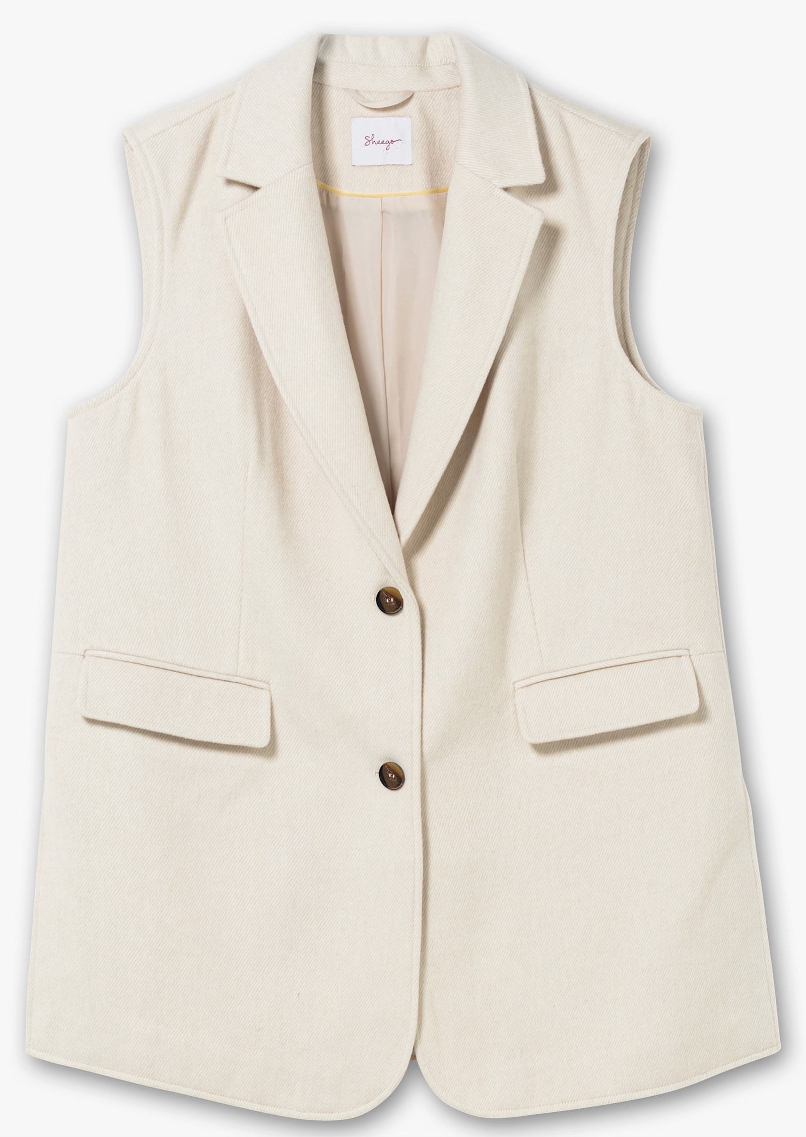 sheego Longweste mit Reverskragen - beige