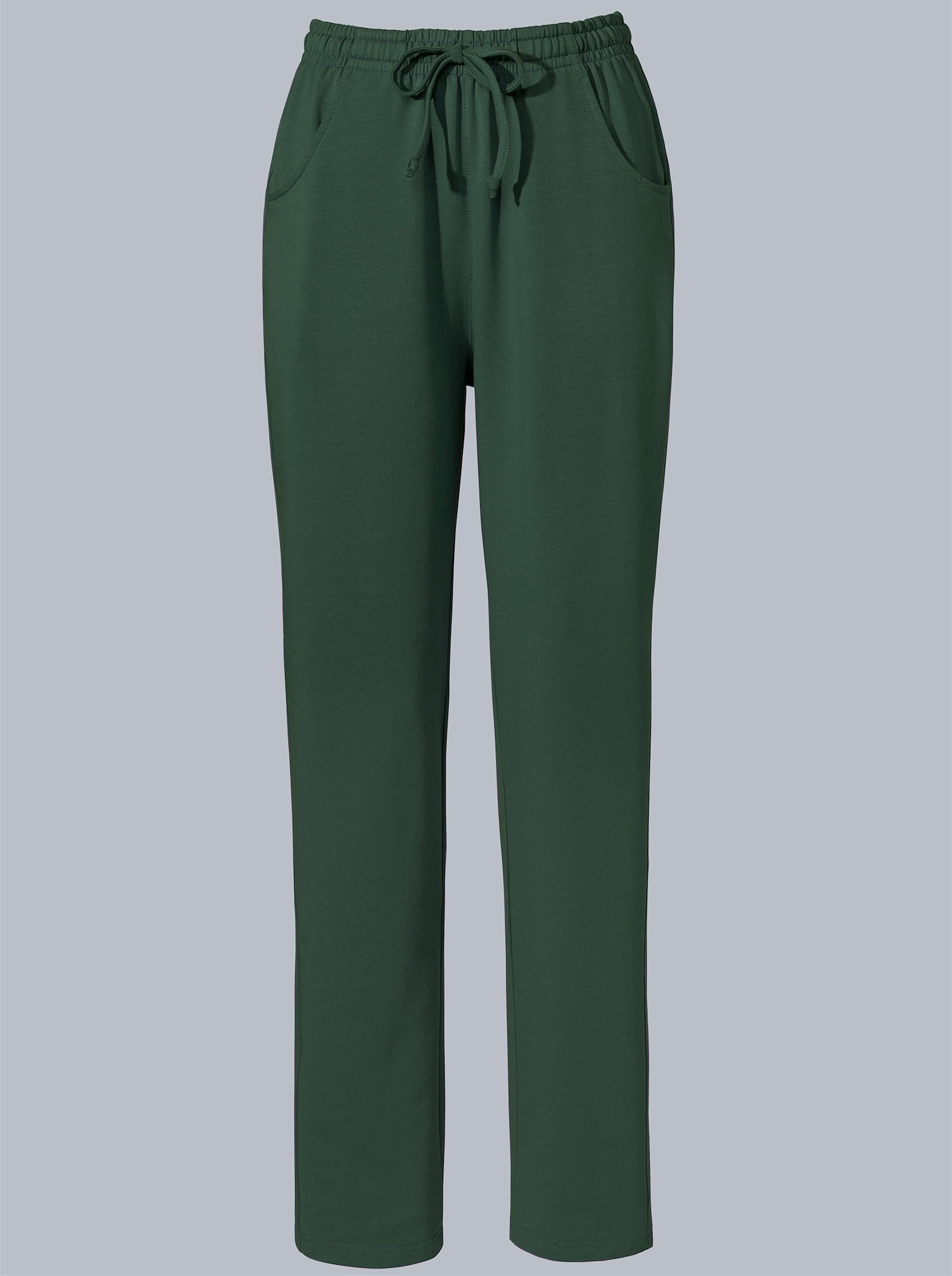 Jerseyhose mit Tunnelzug und Bindeband - moos