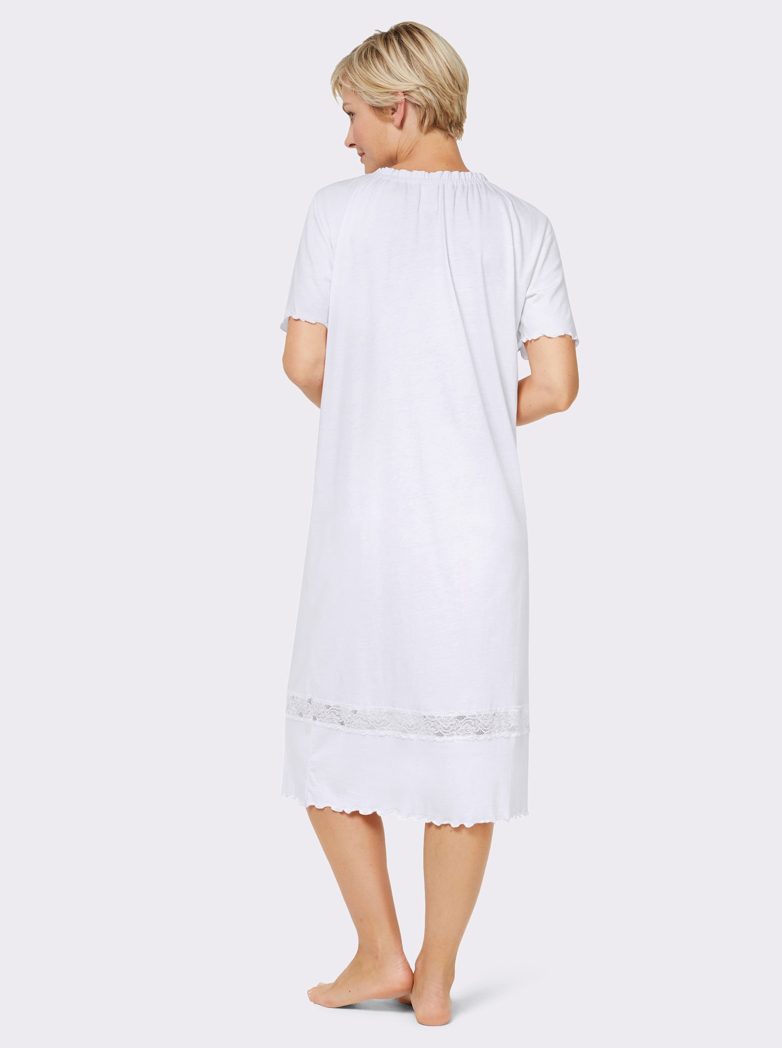 wäschepur Chemise de nuit évasée - blanc