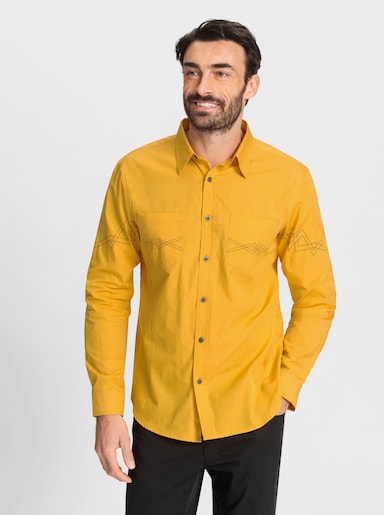 Catamaran Langarmhemd aus Baumwolle, mit Druck - ocker