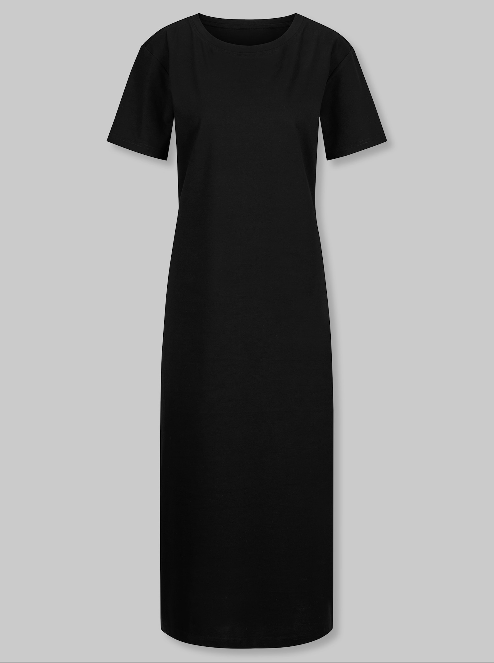 heine Jerseykleid mit Schlitz - schwarz