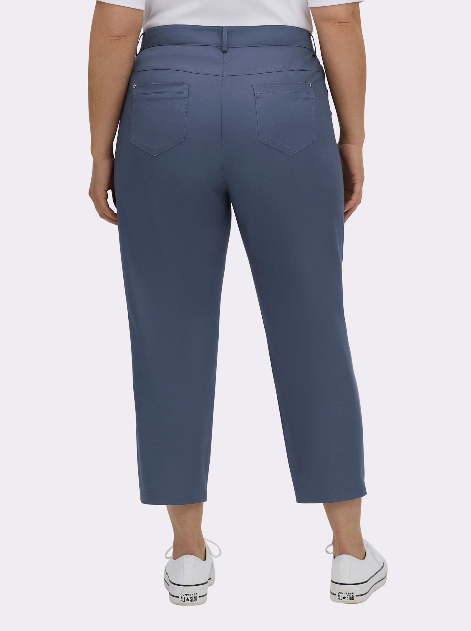 7/8-Jeans mit optisch streckenden Nähten - rauchblau