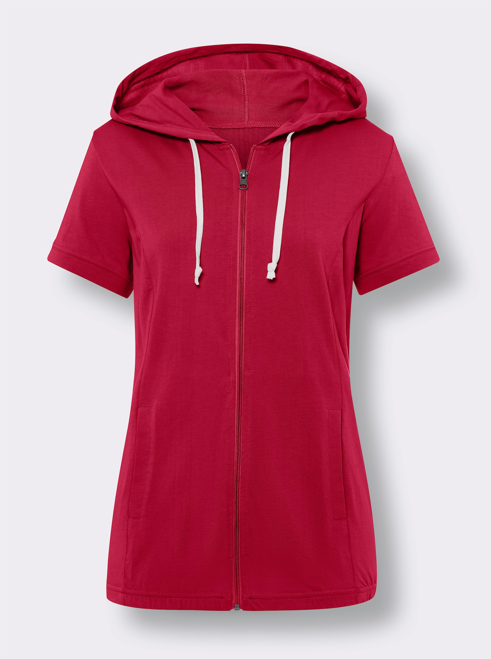 Shirtjasje met capuchon - rood