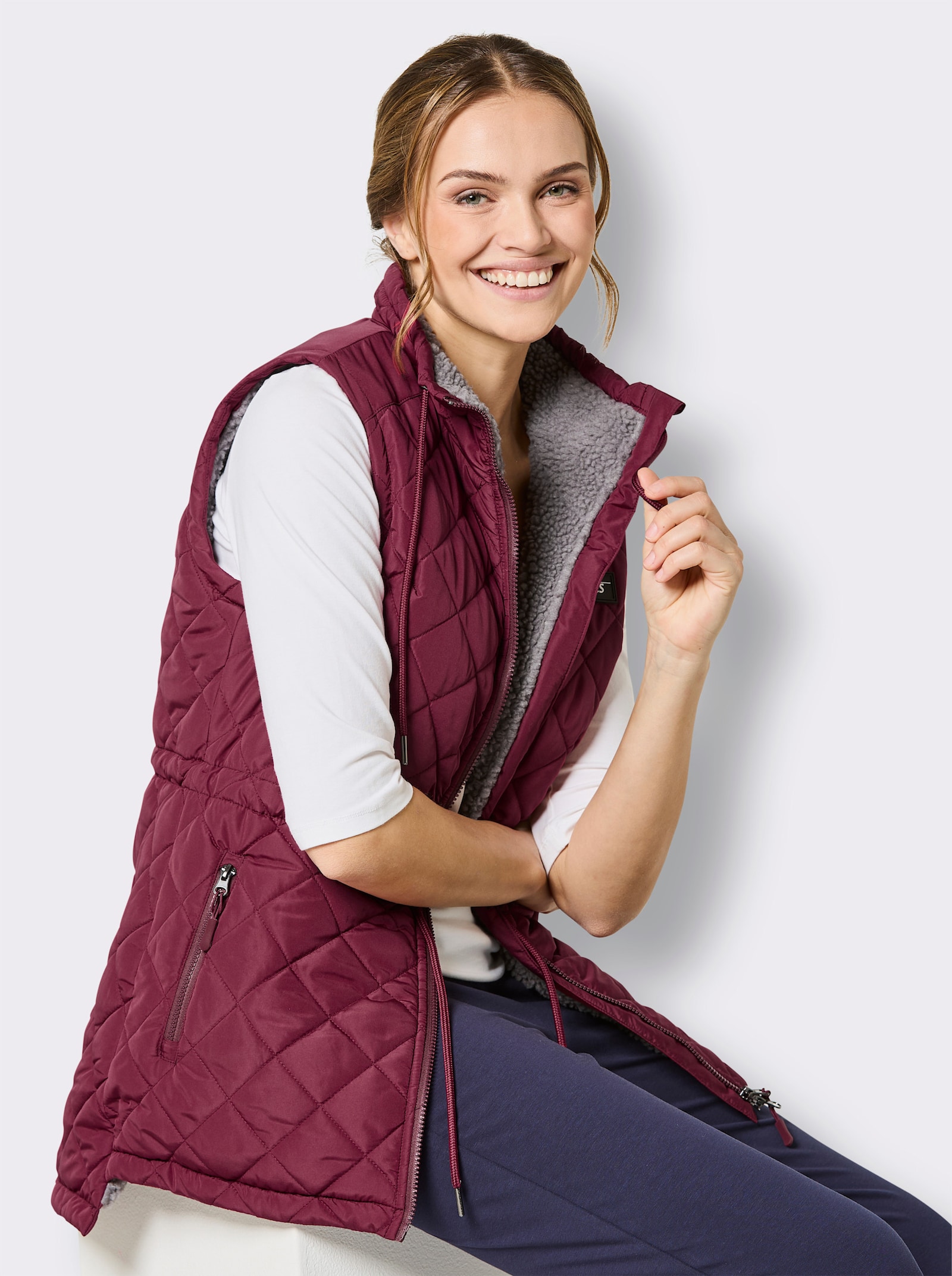 Catamaran Sports Steppweste , weitenverstellbar an Kragen und Taille - bordeaux