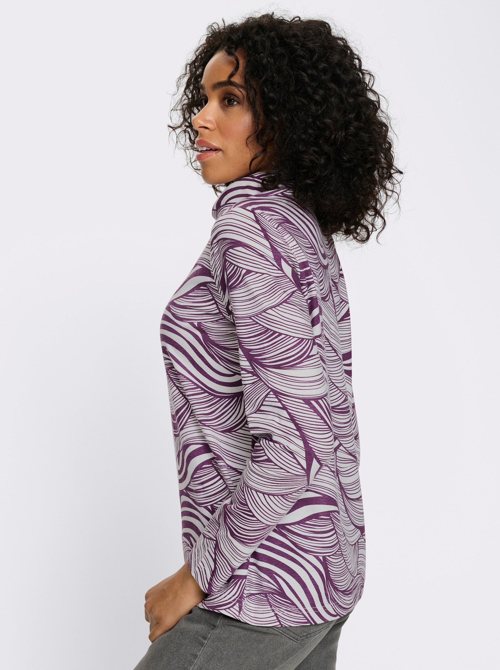 Rolák z čisté bavlny - hroznová-ecru-potisk