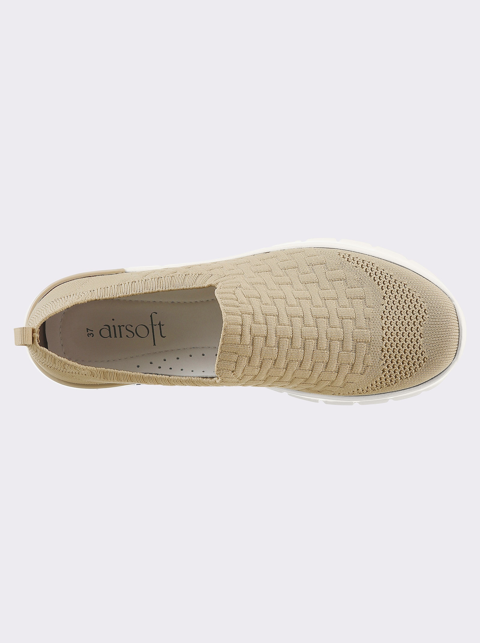 airsoft modern+ Slipper aus Mesh-Strick - beige